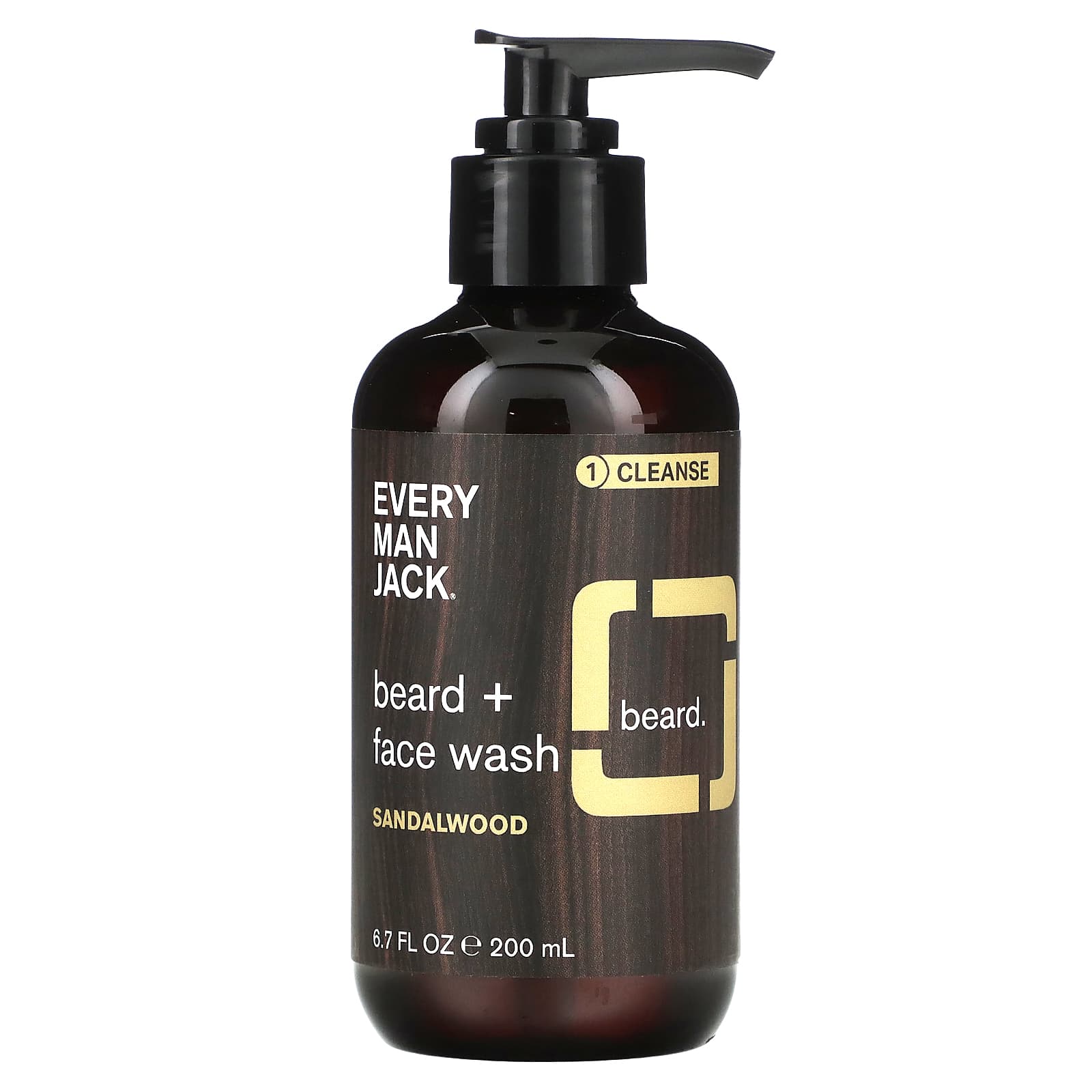 Every Man Jack Sandalwood Beard & Face Wash, 6.7 fl oz (200 ml) - Image 1