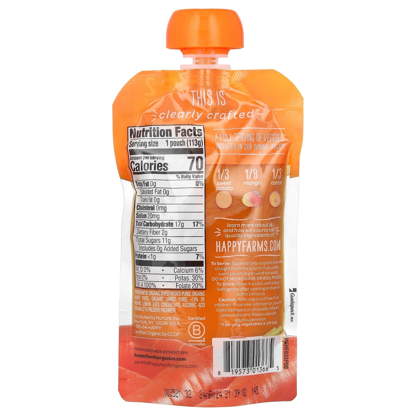 Happy Family Organics Organic Baby Food - Sweet Potatoes & Fruits for 6+ Months - Image 2