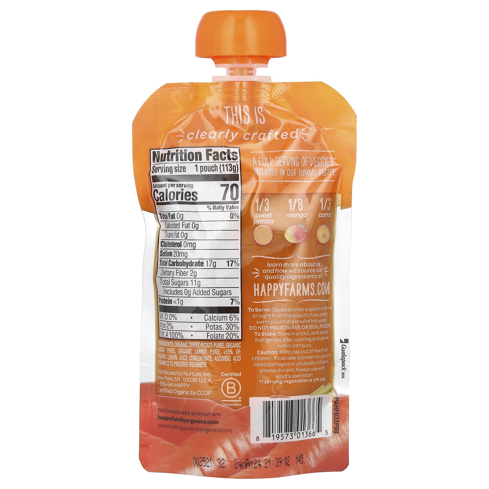 Happy Family Organics Organic Baby Food - Sweet Potatoes & Fruits for 6+ Months - Image 2