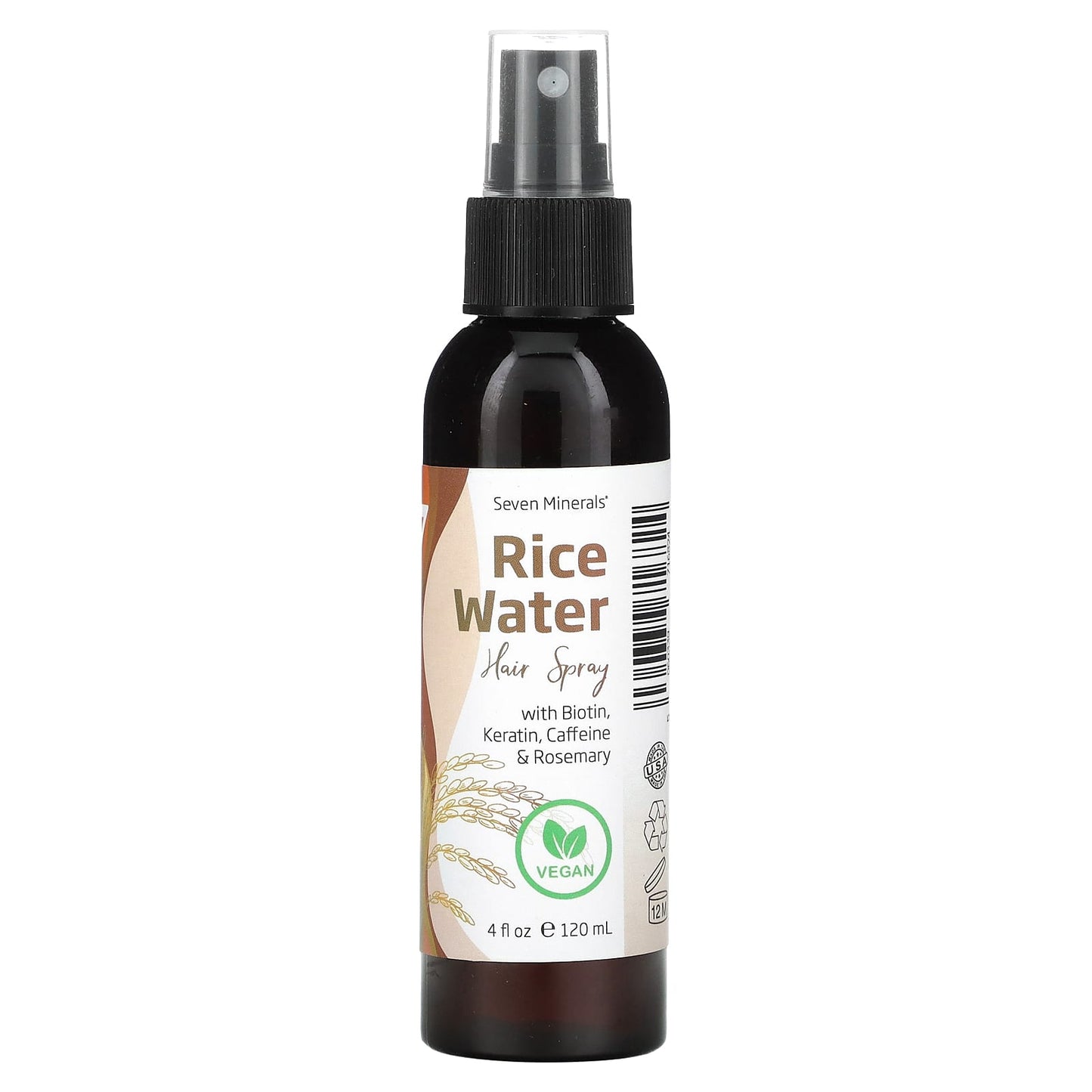 Seven Minerals, Rice Water Hair Spray, 4 fl oz (120 ml) - Image 1