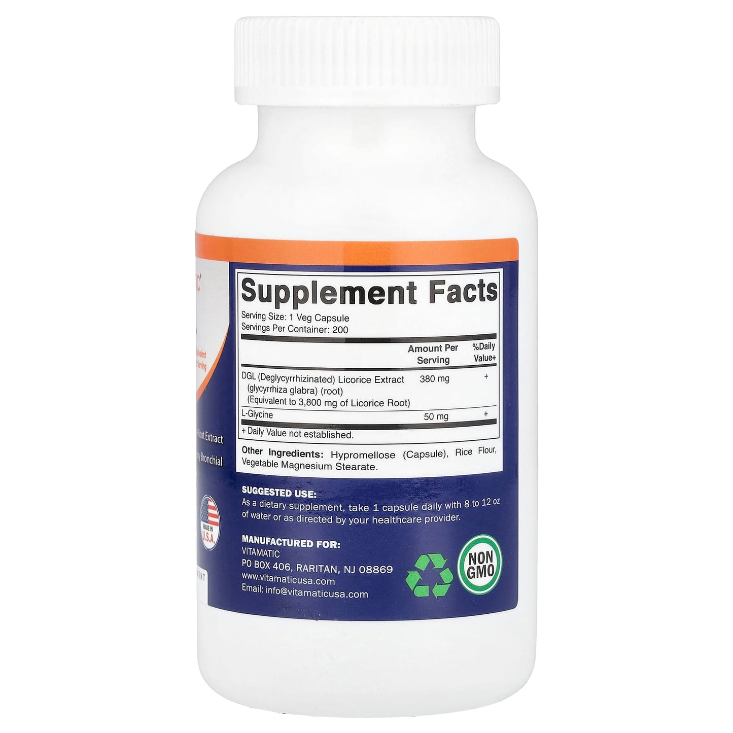 Vitamatic, DGL, 200 Vegetable Capsules - Image 2