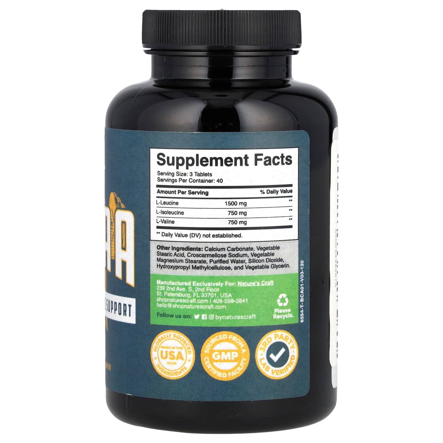 Nature's Craft, BCAA, 120 Tablets - Image 2