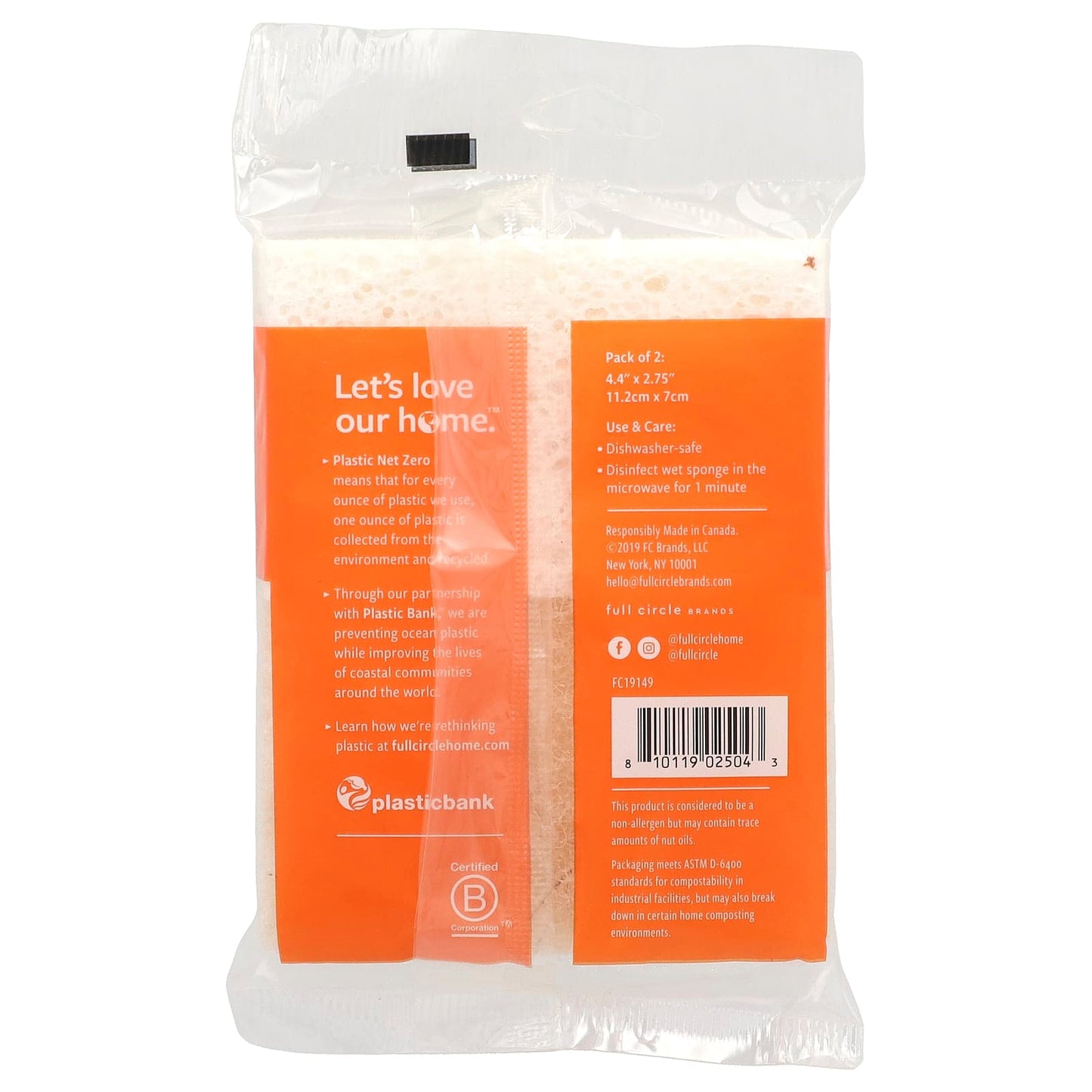 Full Circle Eco-Friendly Coconut Scrubber Sponges, 2-Pack - Image 2