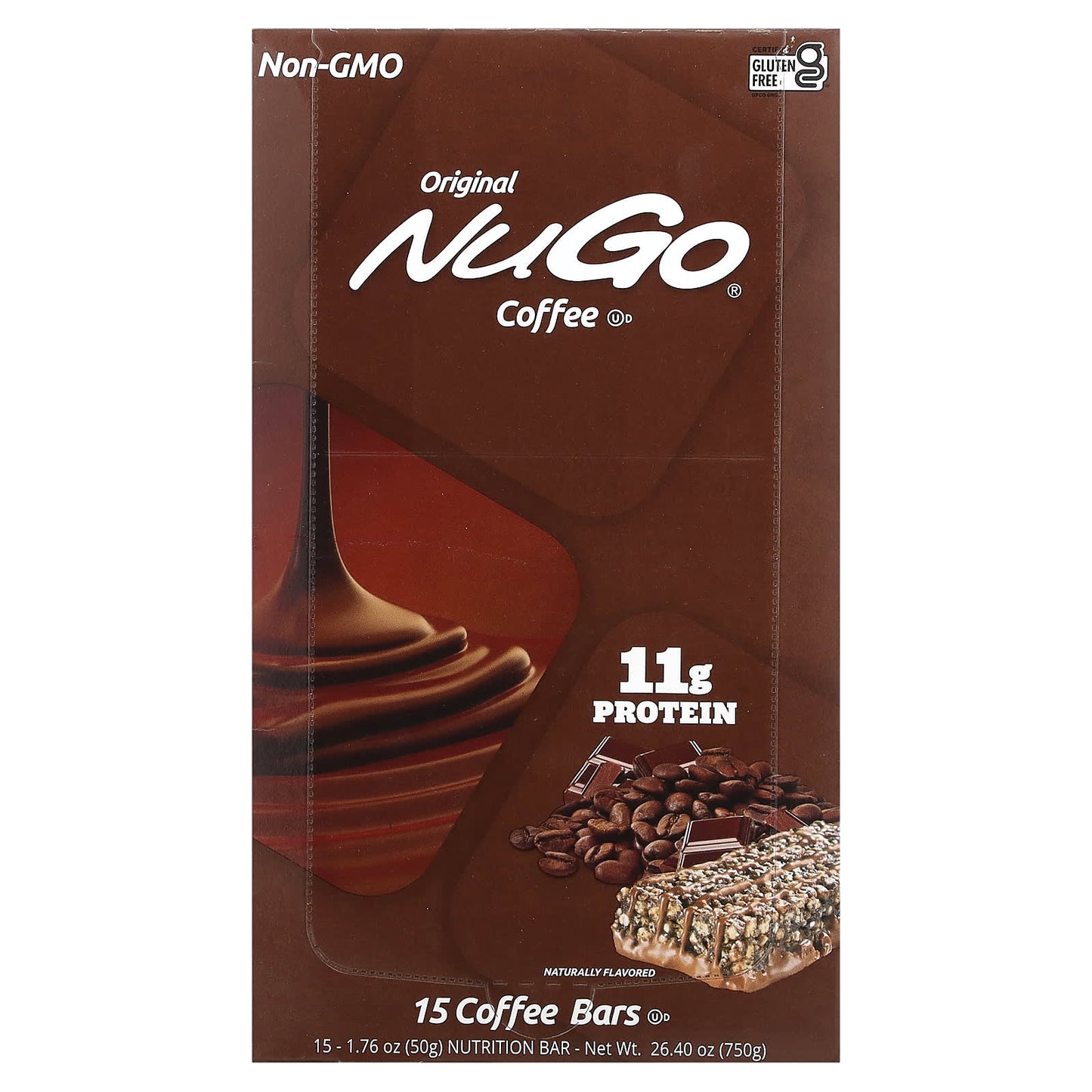 NuGo Nutrition, Coffee Nutrition Bar, 15 Bars 1.76 oz (50 g) Each - Image 1