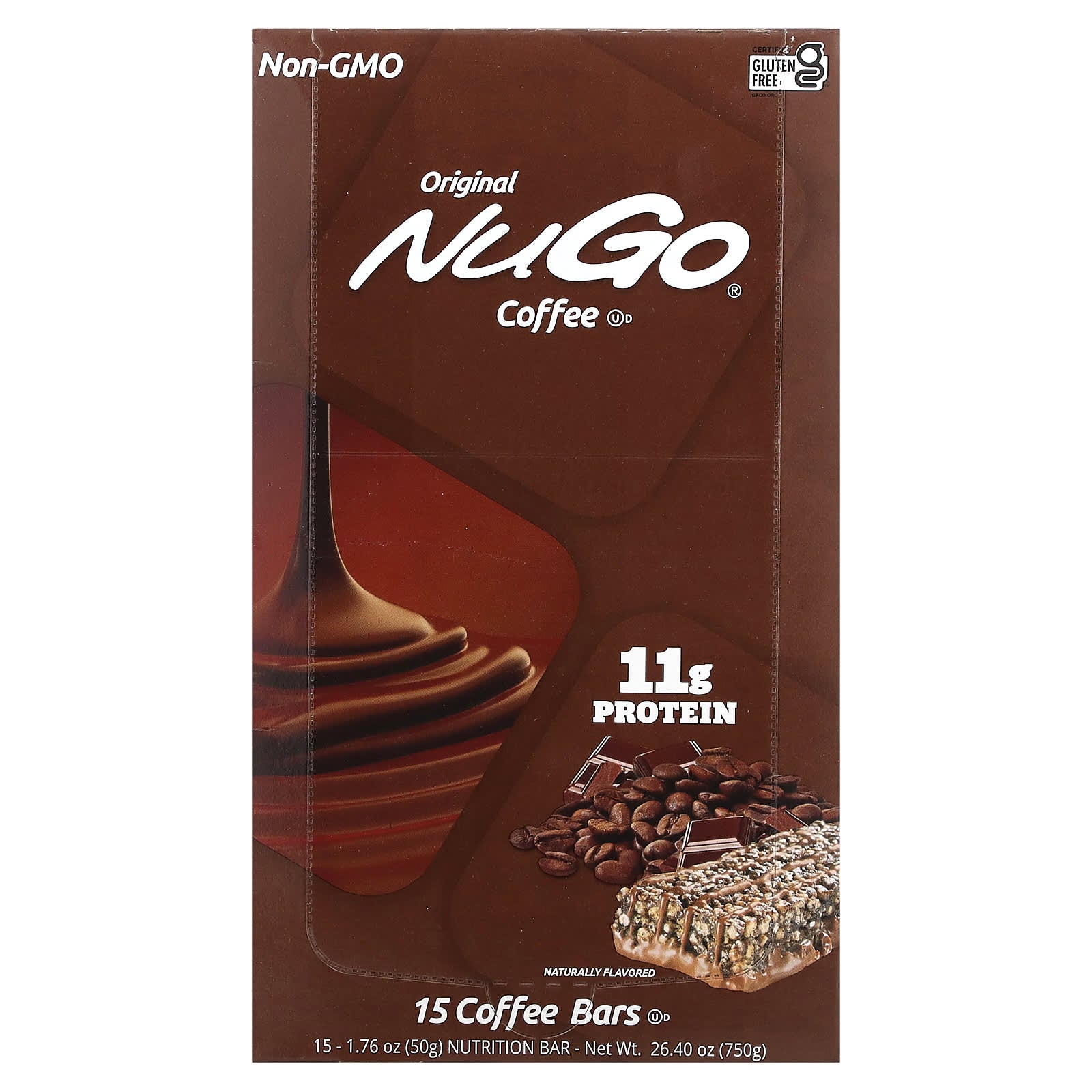 NuGo Nutrition, Coffee Nutrition Bar, 15 Bars 1.76 oz (50 g) Each - Image 1