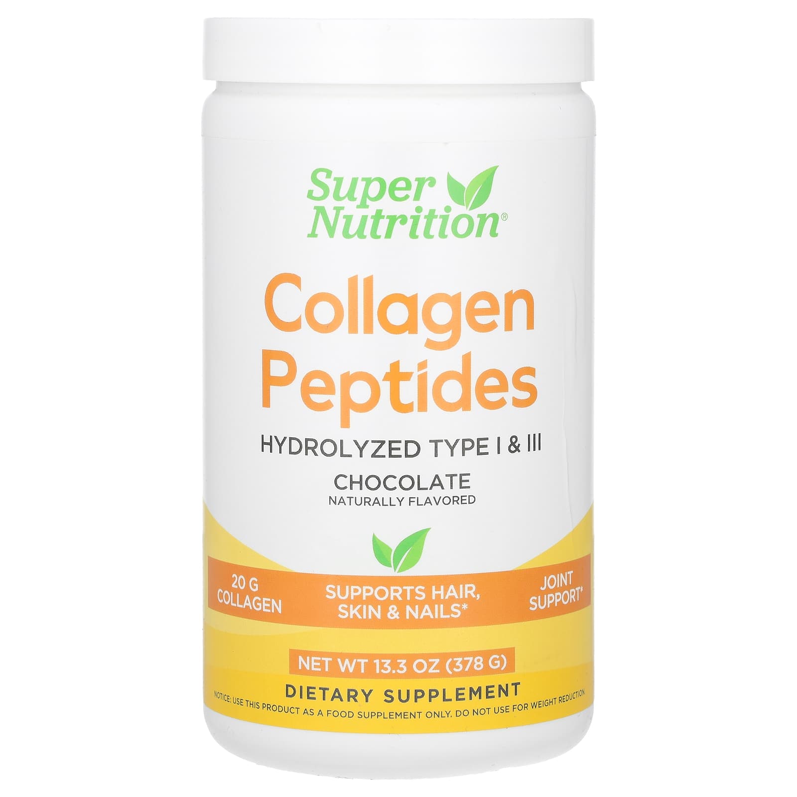 Super Nutrition Collagen Peptides Chocolate 378g - Boost Hair, Skin, Nails, Joints - Image 1