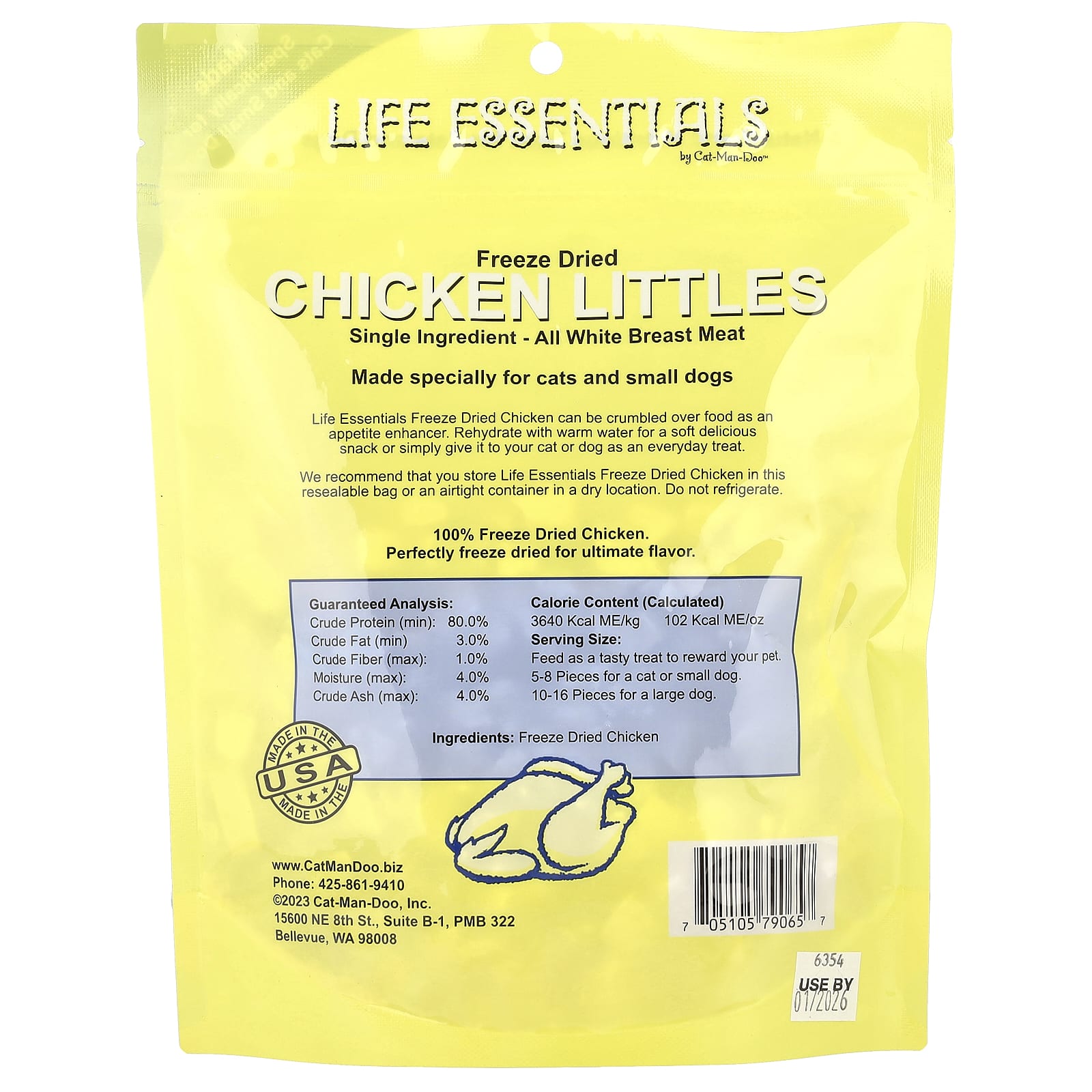 Cat-Man-Doo Freeze Dried Chicken Littles for Cats & Dogs - Image 2