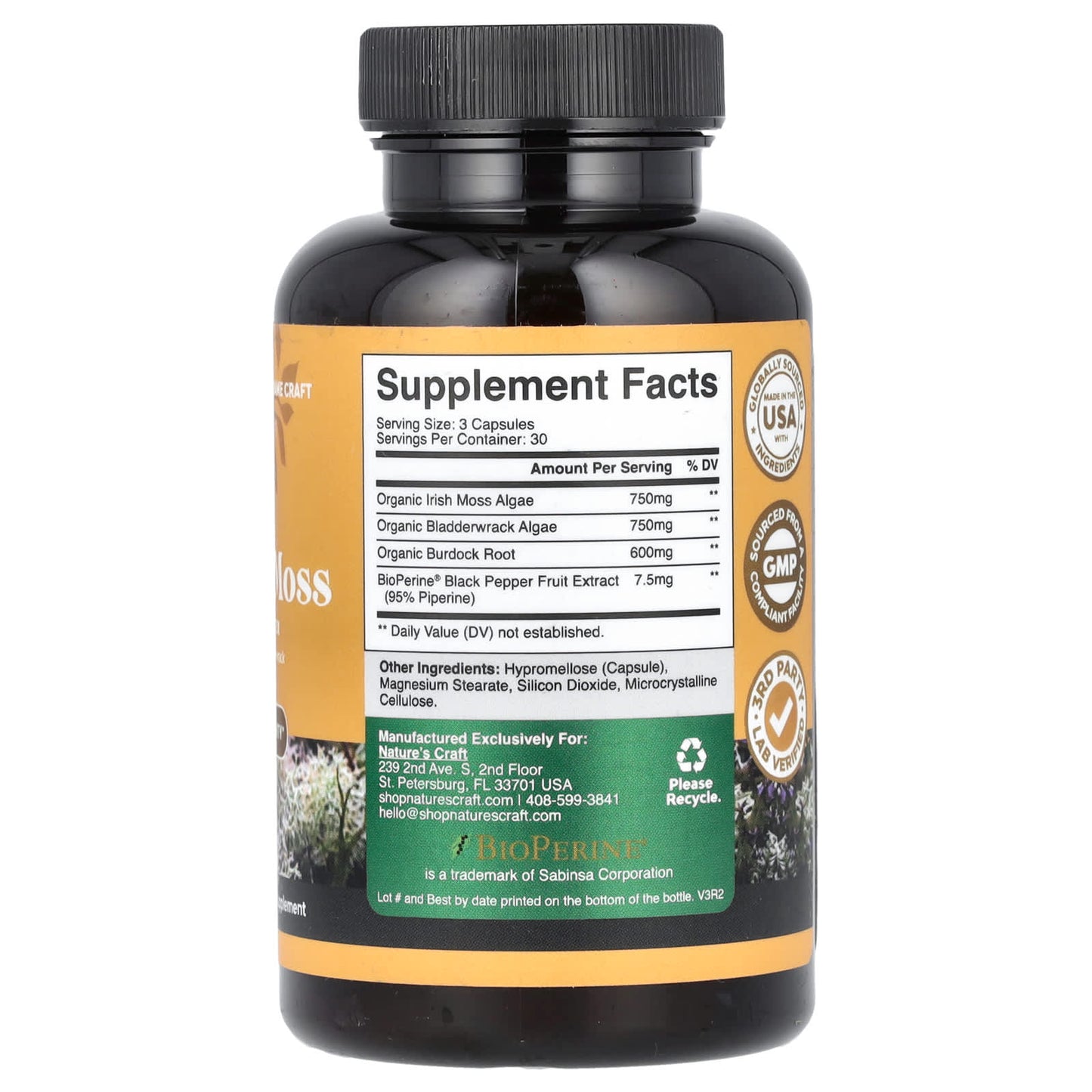 Nature's Craft, Irish Sea Moss, 90 Capsules - Image 2