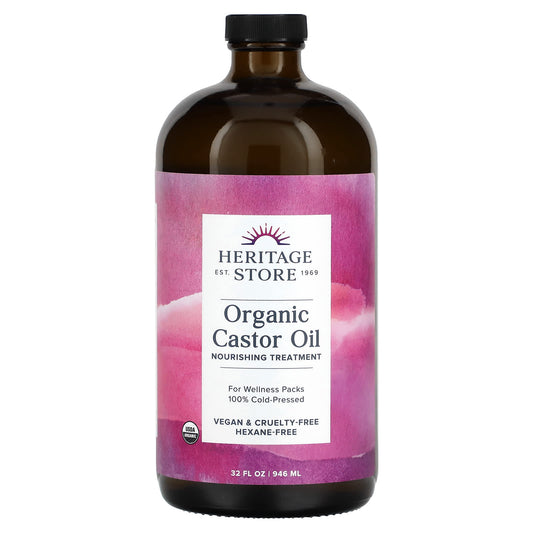 Heritage Organic Castor Oil 32 fl oz - Cold-Pressed & Hexane-Free - Image 1