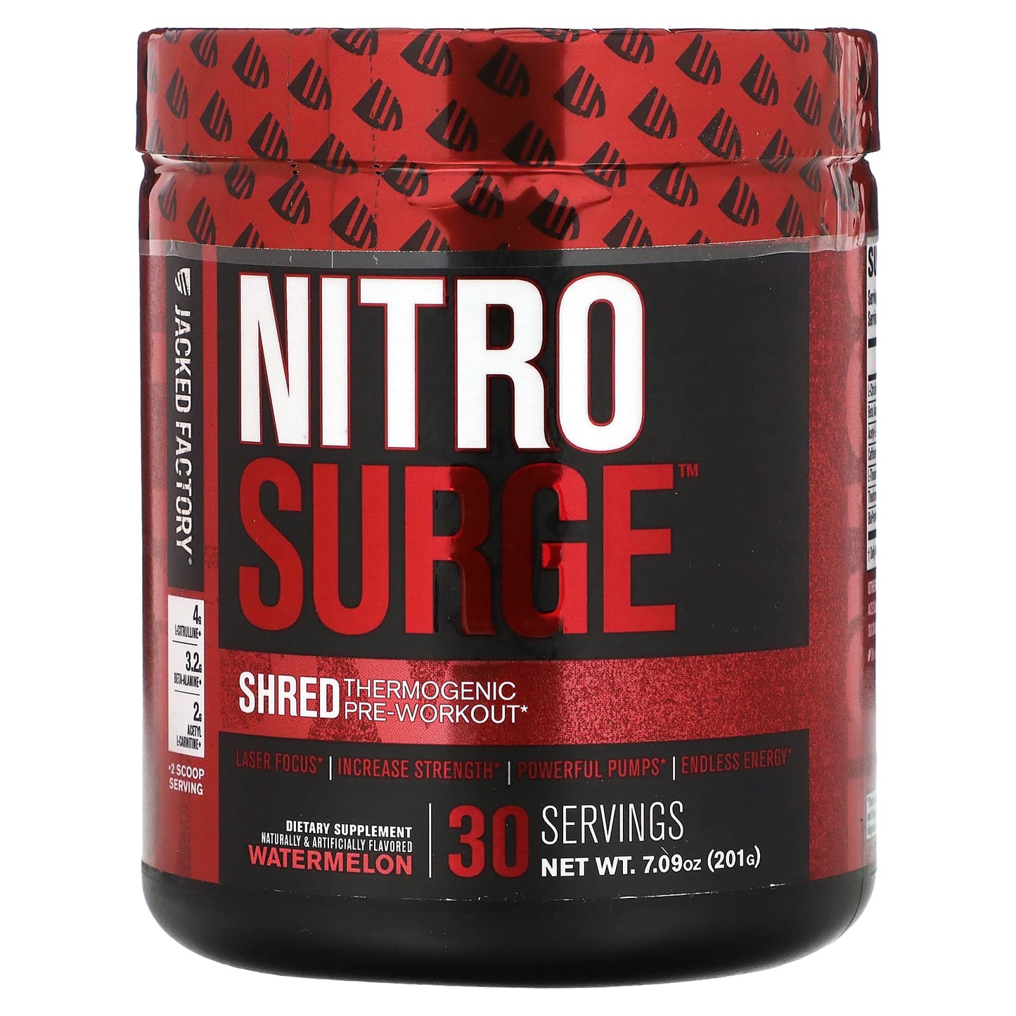 Jacked Factory Nitro Surge Shred Thermogenic Pre-Workout 201g Watermelon - Image 1