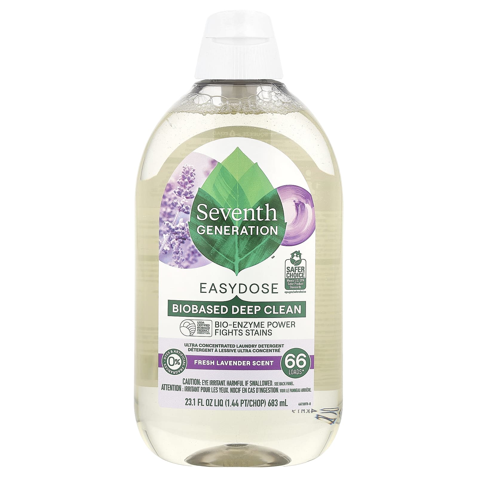 Seventh Generation, Easydose, Ultra Concentrated Laundry Detergent, Fresh Lavender, 66 Loads, 23.1 fl oz (683 ml) - Image 1