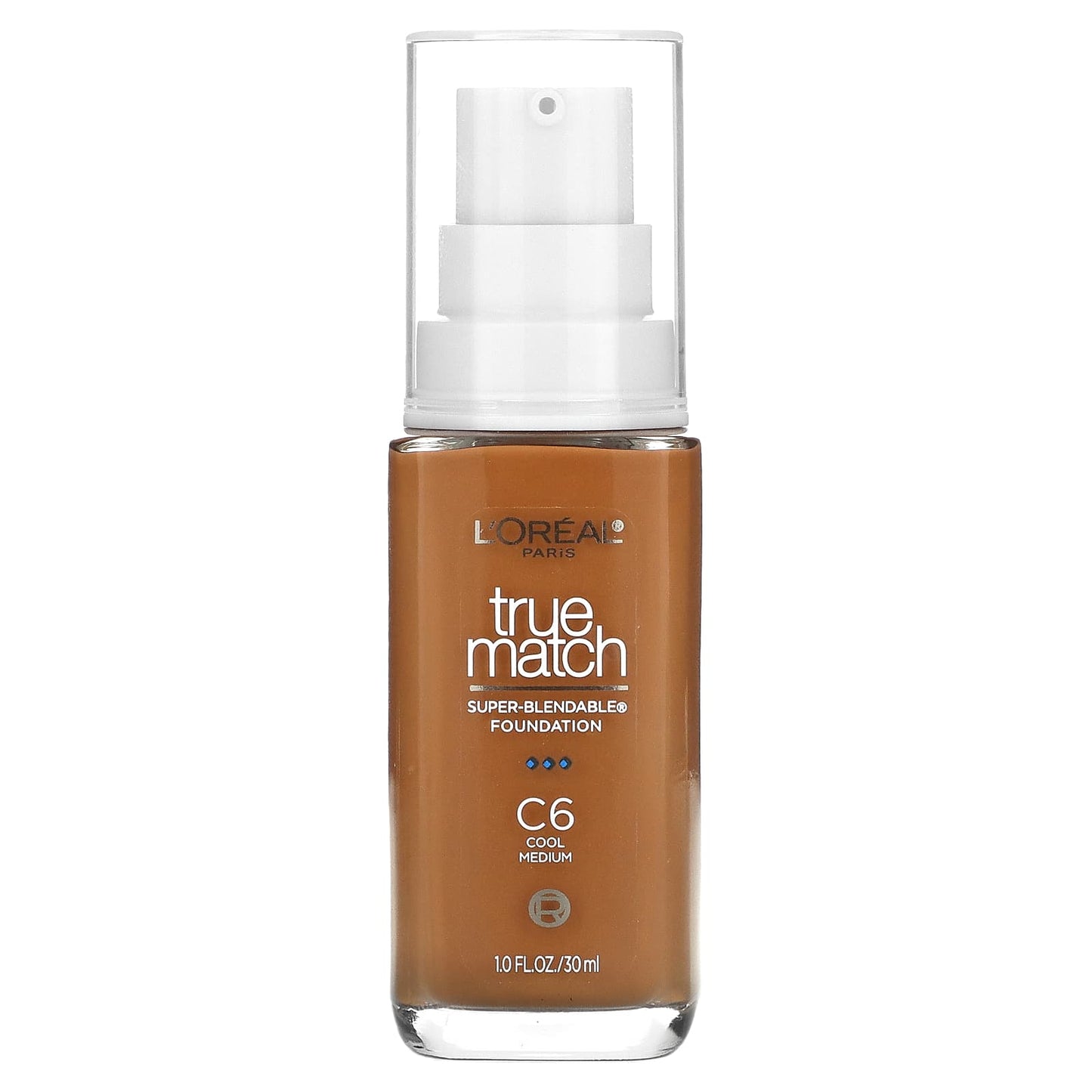 L'Oréal, True Match, Super-Blendable Foundation, C6 Cool Medium, 1 fl oz (30 ml) - Image 1