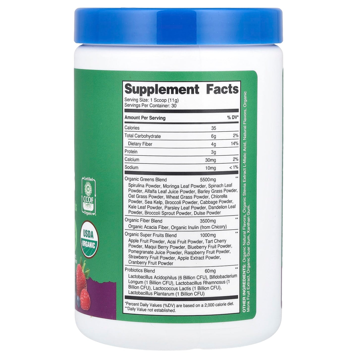 Nutricost, Organic Super Greens, Mixed Berry, 11.8 oz (330 g) - Image 2