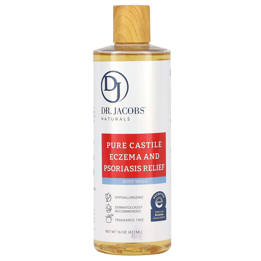 Natural Eczema Relief Body Wash - Fragrance Free, Sulfate Free - 16 oz - Image 1