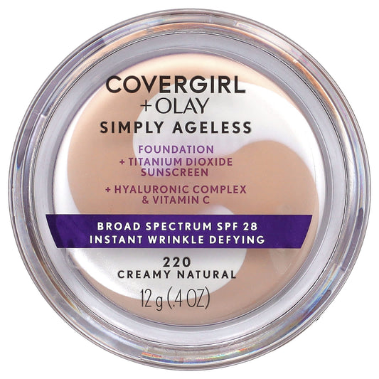 Covergirl Age-Defying Foundation, SPF 28, 220 Creamy Natural - Image 1