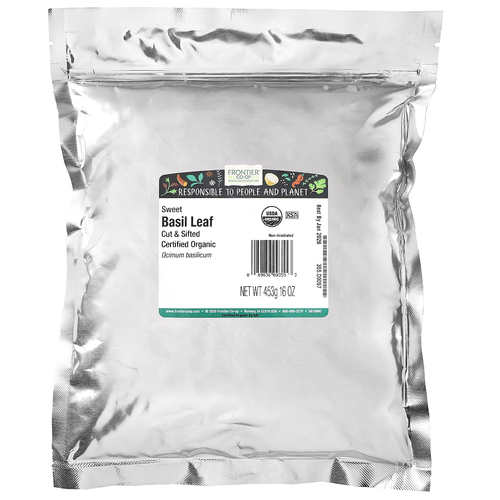 Organic Sweet Basil Leaf | Frontier Co-op | 16 oz (453g) - Image 2