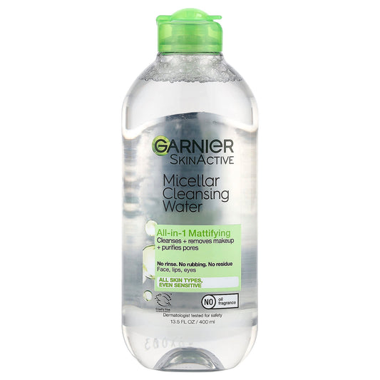 Garnier Micellar Cleansing Water, All-In-1 Mattifying, 13.5 oz (400 ml) - Image 1