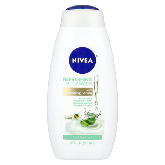 Nivea, Refreshing Body Wash, Fresh Aloe & Lily,  20 fl oz (591 ml) - Image 1