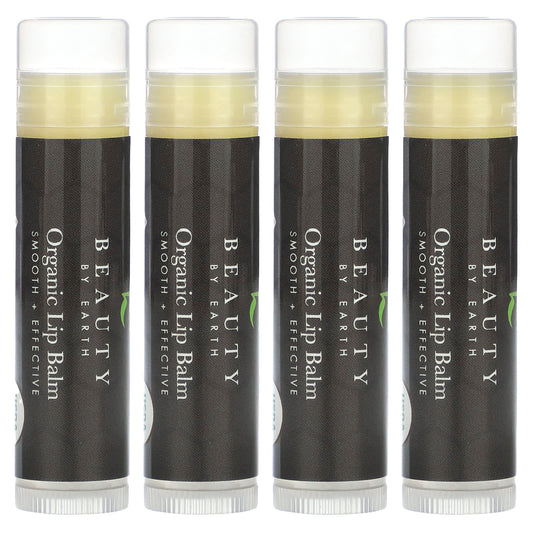 Organic Peppermint Lip Balm by Beauty By Earth - 4 Tubes - Image 1