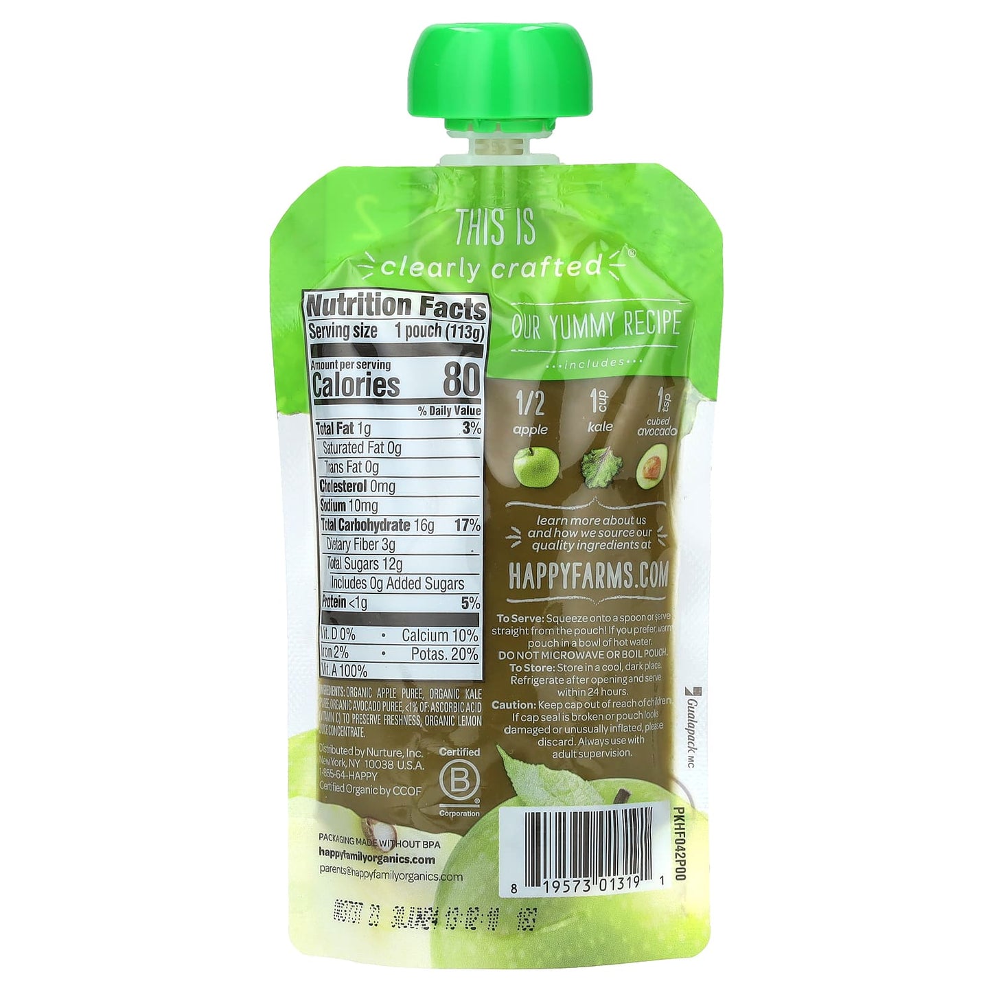 Happy Family Organics, USDA-Certified Organic Baby Food for 6+ Months - Image 2