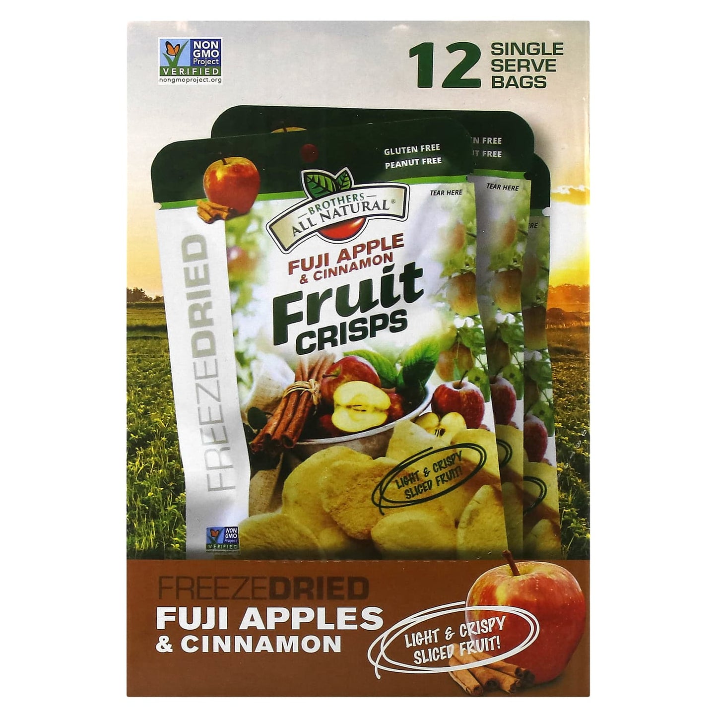 Brothers-All-Natural Freeze-Dried Fruit Crisps, Fuji Apple & Cinnamon, 12-Serve - Image 1