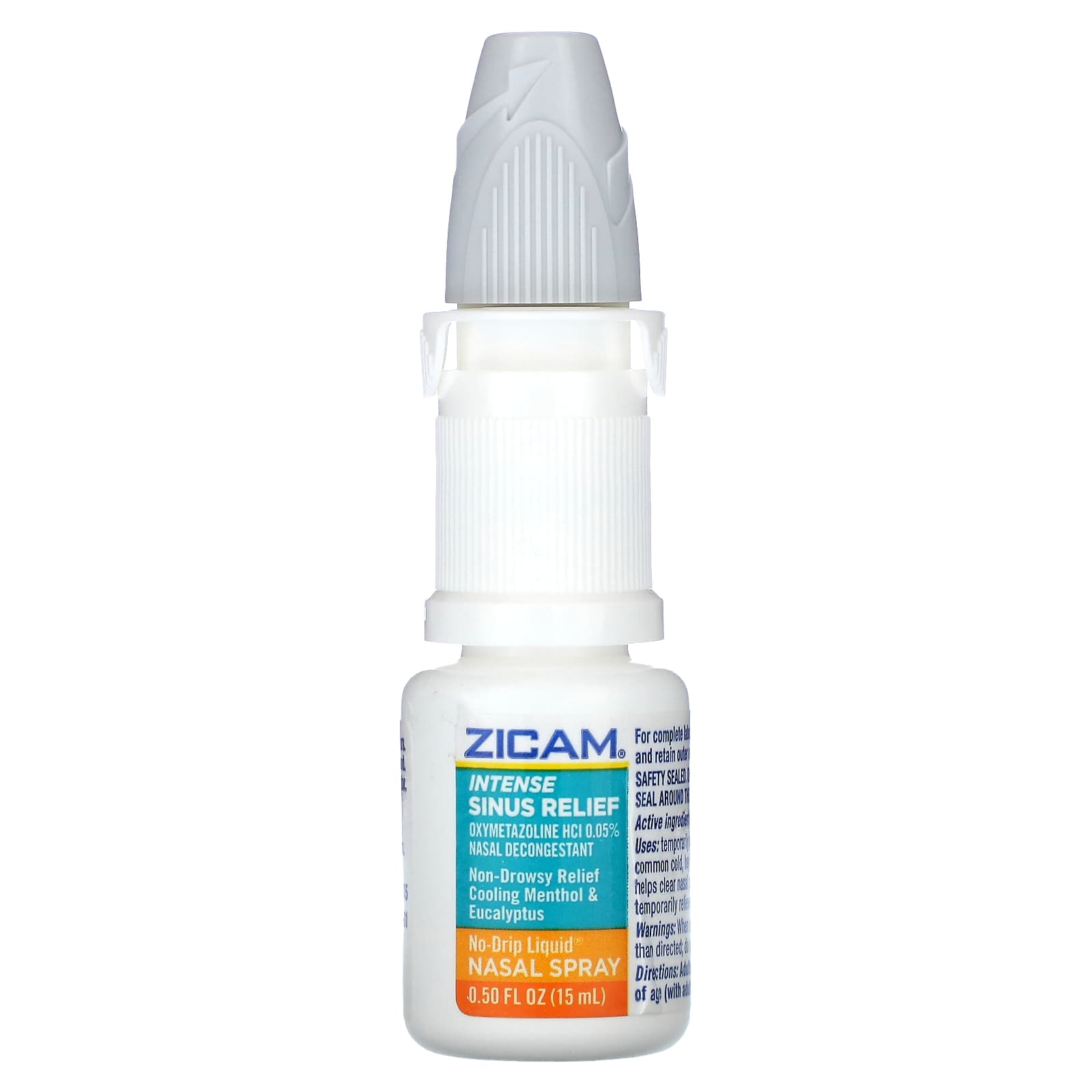 Zicam, Intense Sinus Relief, No-Drip Liquid Nasal Spray, Cooling Menthol & Eucalyptus, 0.5 fl oz (15 ml) - Image 1