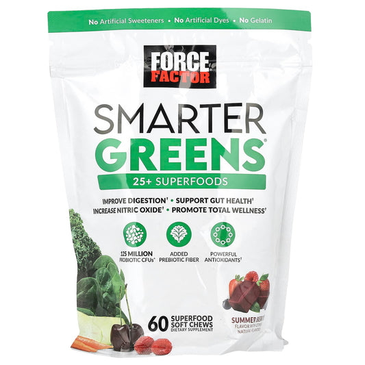 Force Factor Smarter Greens Summer Berry Superfood Soft Chews - Image 1