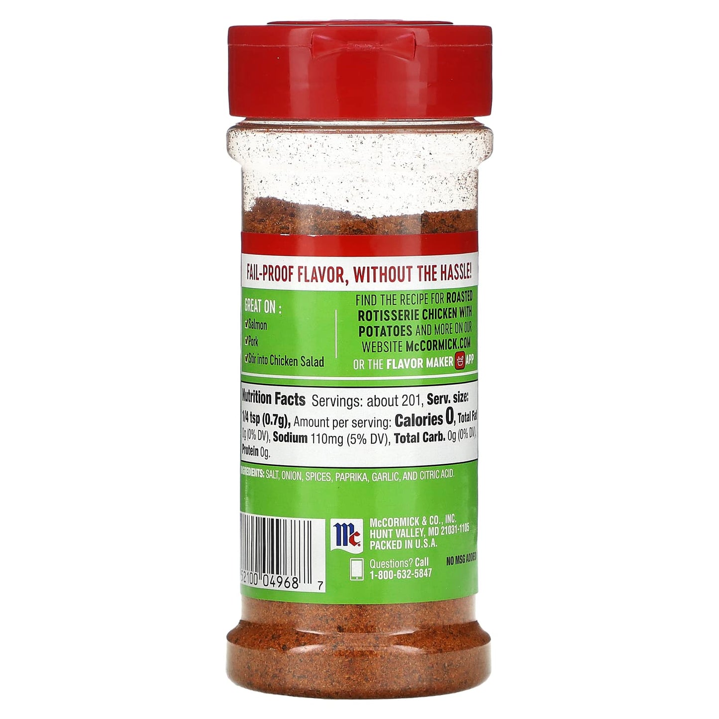 McCormick, Perfect Pinch Rotisserie Chicken Seasoning , 5 oz, (141 g) - Image 2