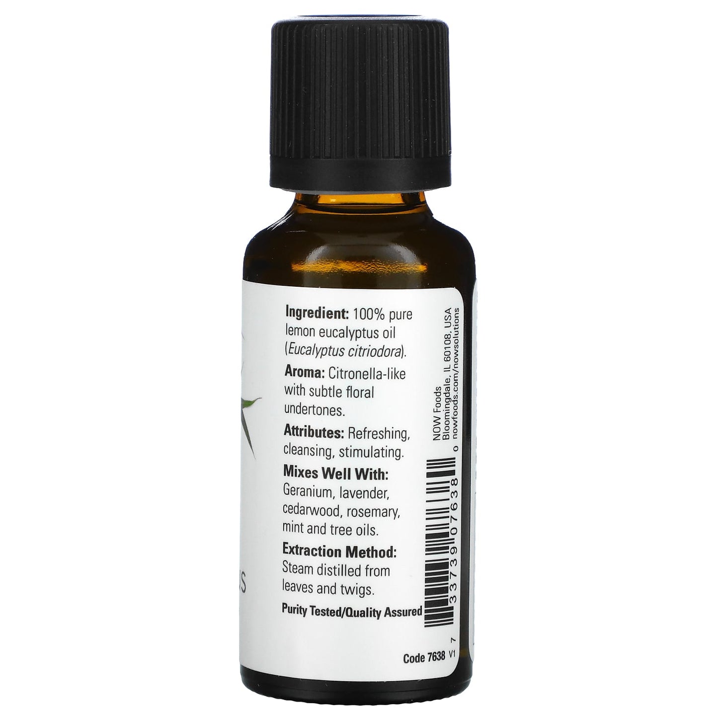 NOW Foods, Essential Oils, Lemon Eucalyptus, 1 fl oz (30 ml) - Image 2