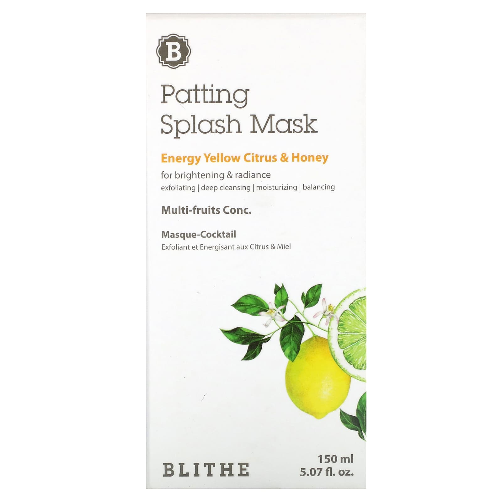 Blithe Energy Yellow Citrus & Honey Splash Mask, 5.07 Fl Oz - Image 2