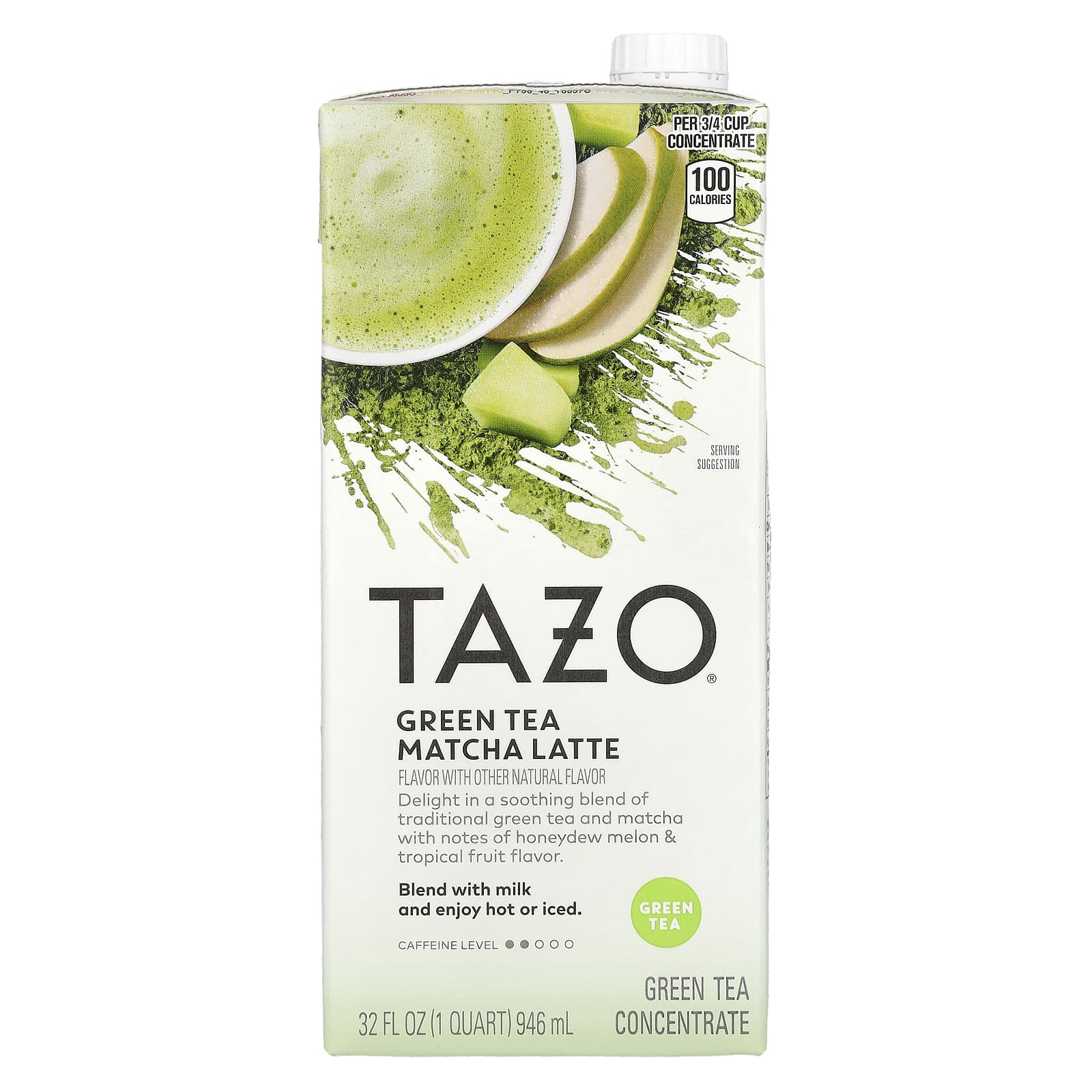 TAZO, Green Tea Matcha Latte, Green Tea Concentrate, 32 fl oz (946 ml) - Image 1