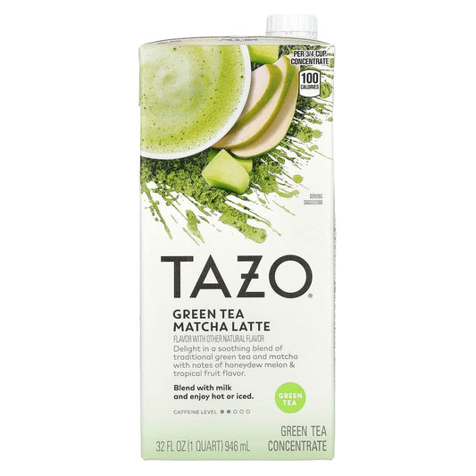 TAZO, Green Tea Matcha Latte, Green Tea Concentrate, 32 fl oz (946 ml) - Image 1