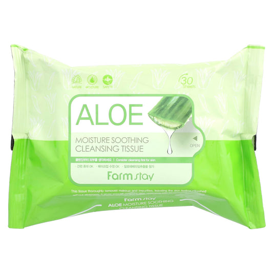 Farmstay Moisture Soothing Cleansing Tissues - 30 Sheets - Image 1