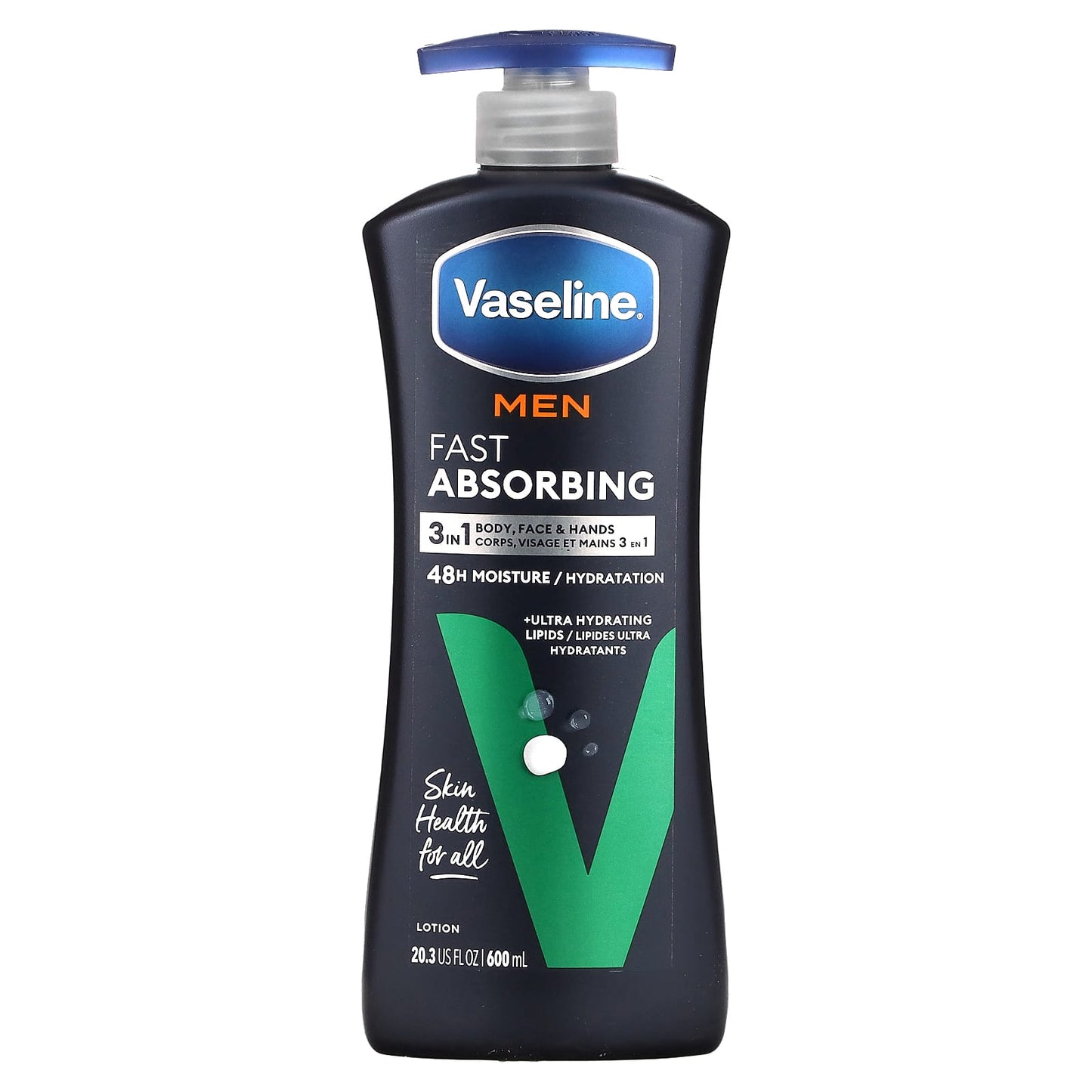 Vaseline, Men, Fast Absorbing Body & Face Lotion, 20.3 fl oz (600 ml) - Image 1