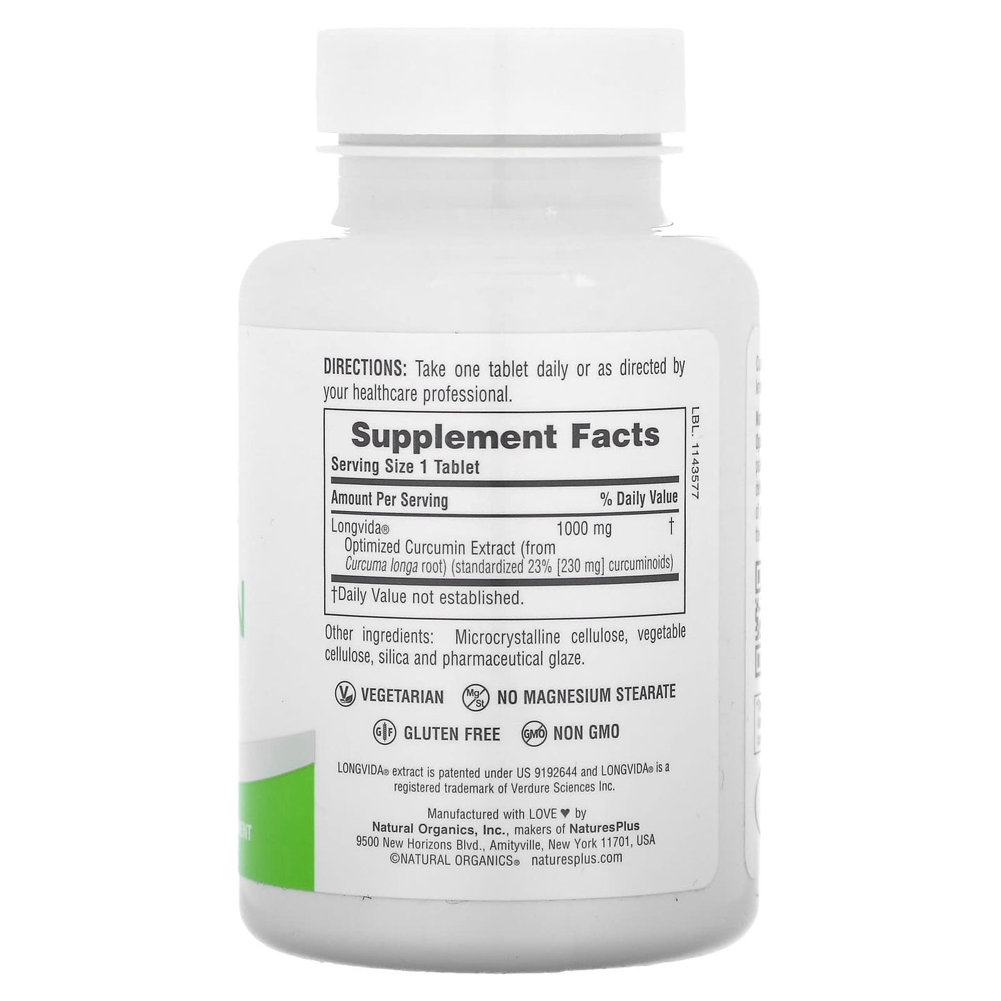 NaturesPlus, Pro Longvida Curcumin 1000, 1,000 mg, 30 Tablets - Image 2
