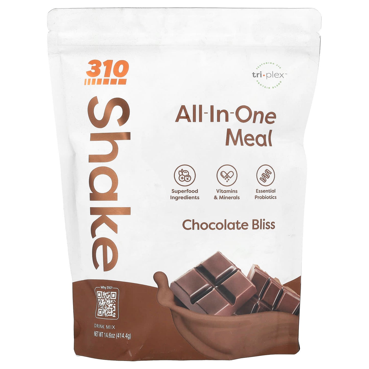 310 Nutrition Chocolate Bliss All-In-One Meal Shake, 14.6 oz (414.4g) - Image 1