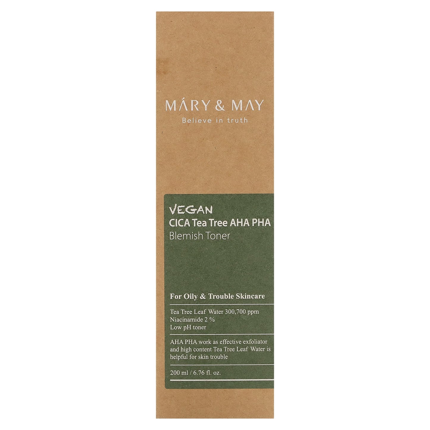 Mary & May, Vegan CICA Tea Tree AHA PHA, Blemish Toner, 6.76 fl oz (200 ml) - Image 2