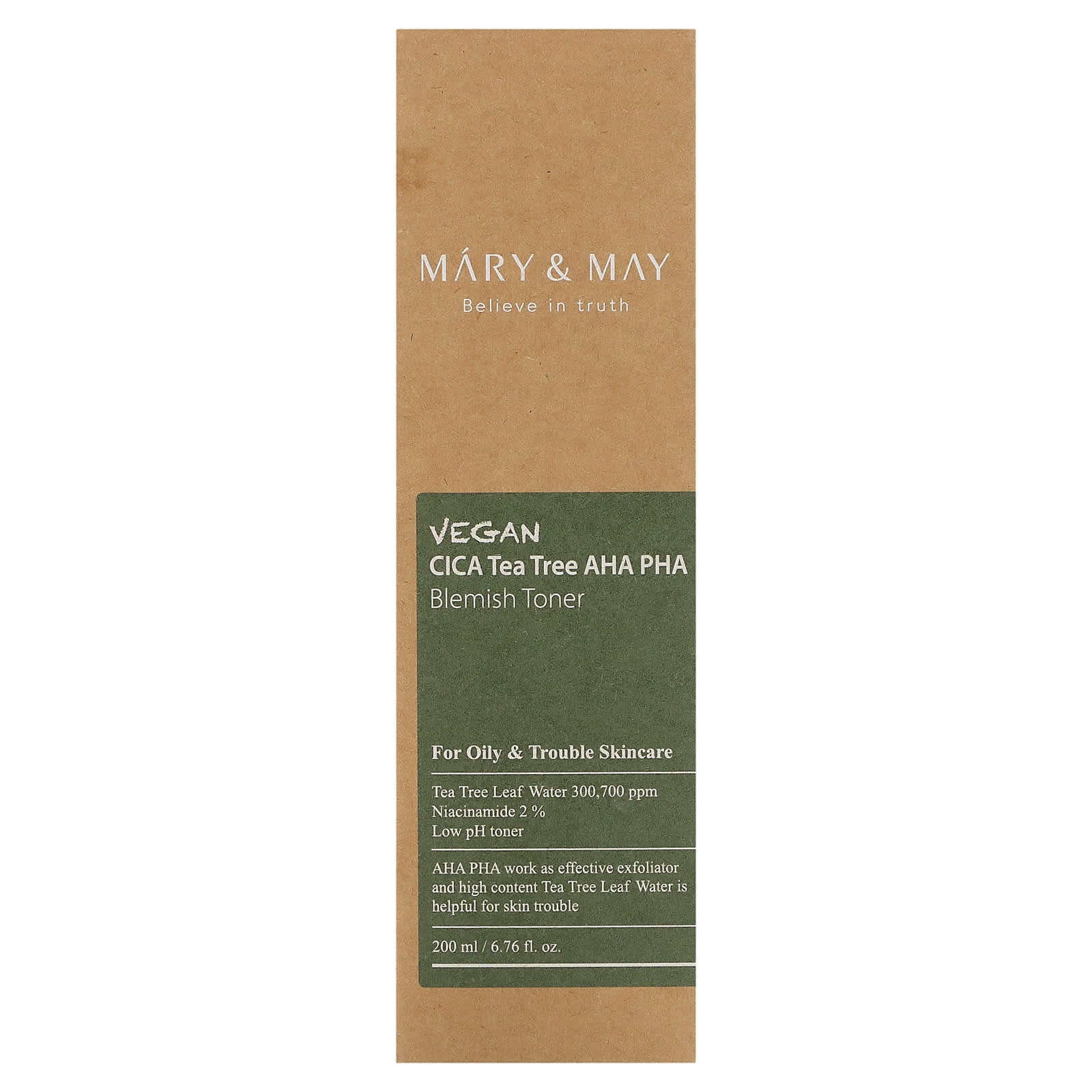 Mary & May, Vegan CICA Tea Tree AHA PHA, Blemish Toner, 6.76 fl oz (200 ml) - Image 2
