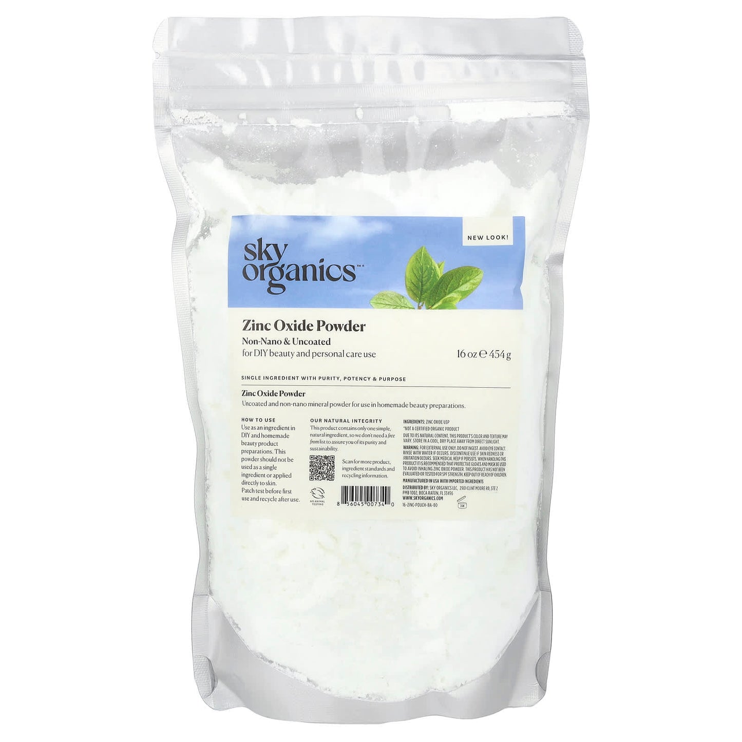 Sky Organics, Zinc Oxide Powder, 16 oz (454 g) - Image 1