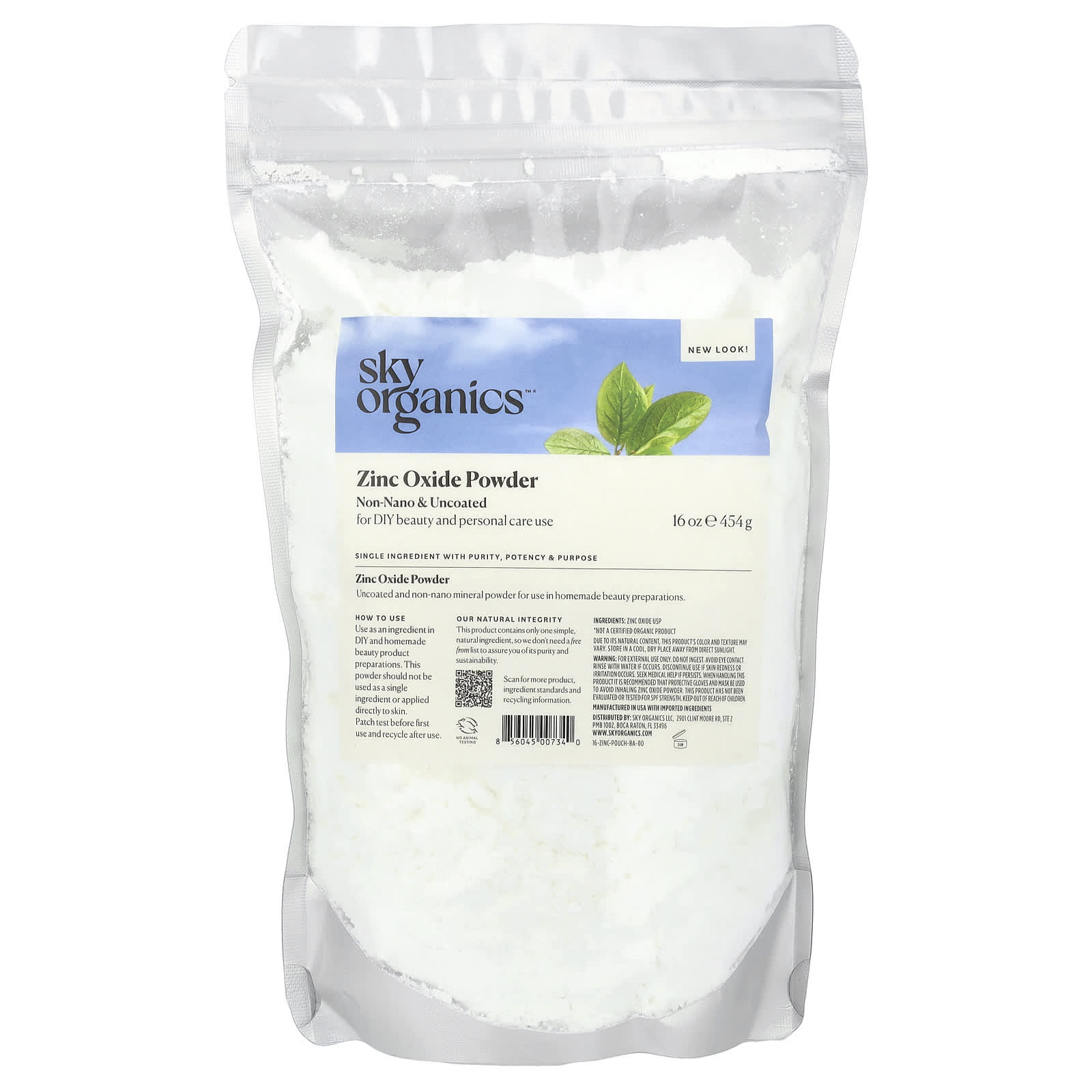 Sky Organics, Zinc Oxide Powder, 16 oz (454 g) - Image 1