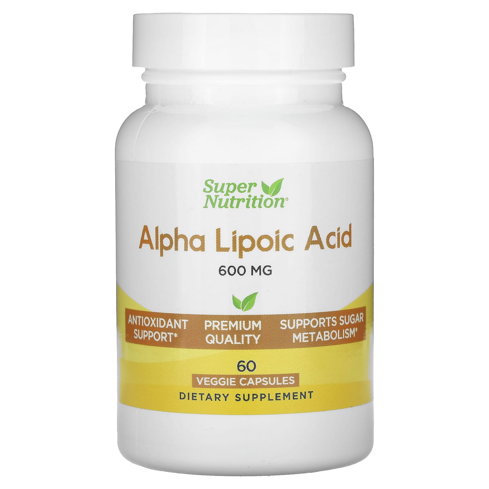 Alpha Lipoic Acid 600mg, 60 Veggie Capsules for Glucose Metabolism - Image 1