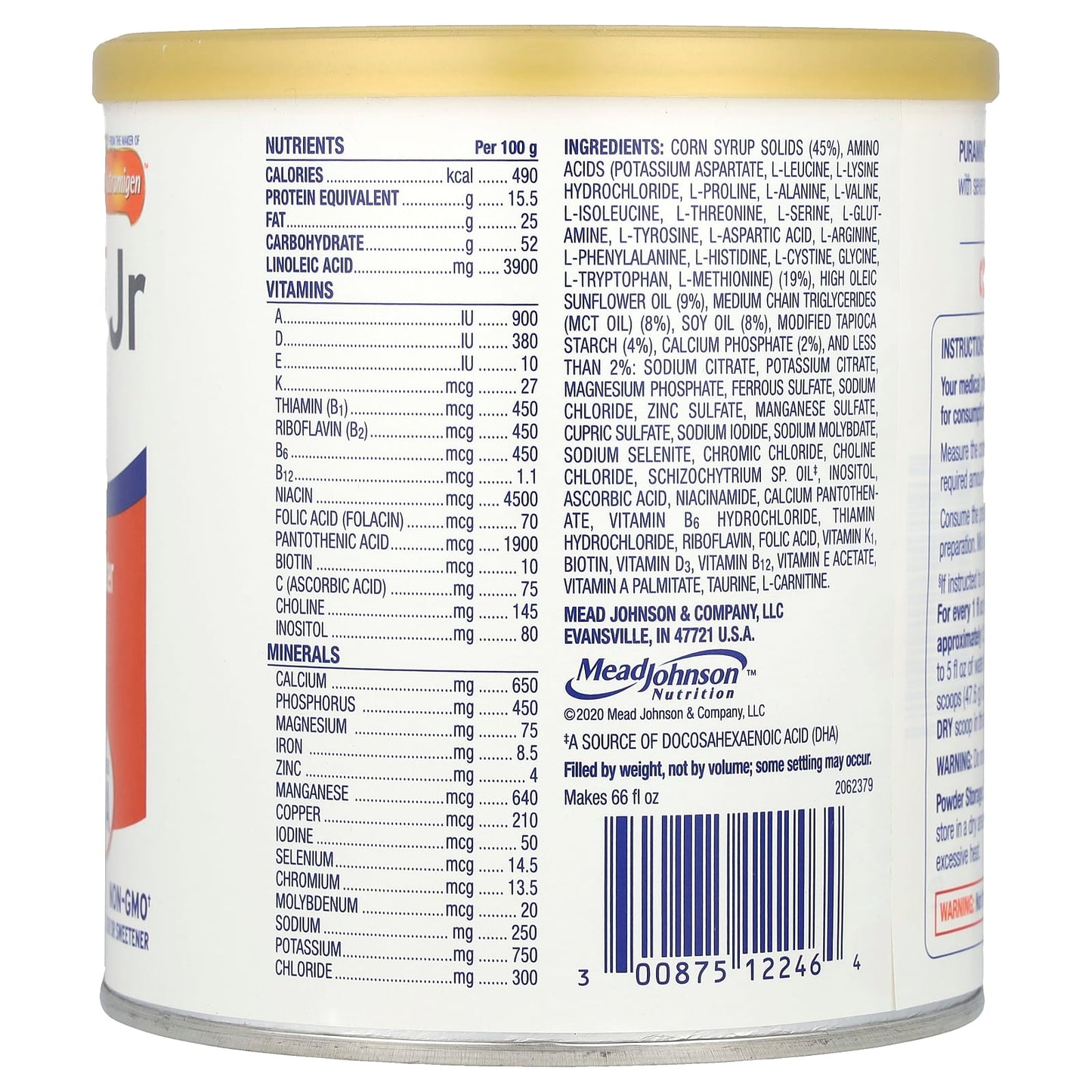 Enfamil PurAmino Jr Medical Food for Severe Allergies, Ages 1+, 14.1 oz - Image 2