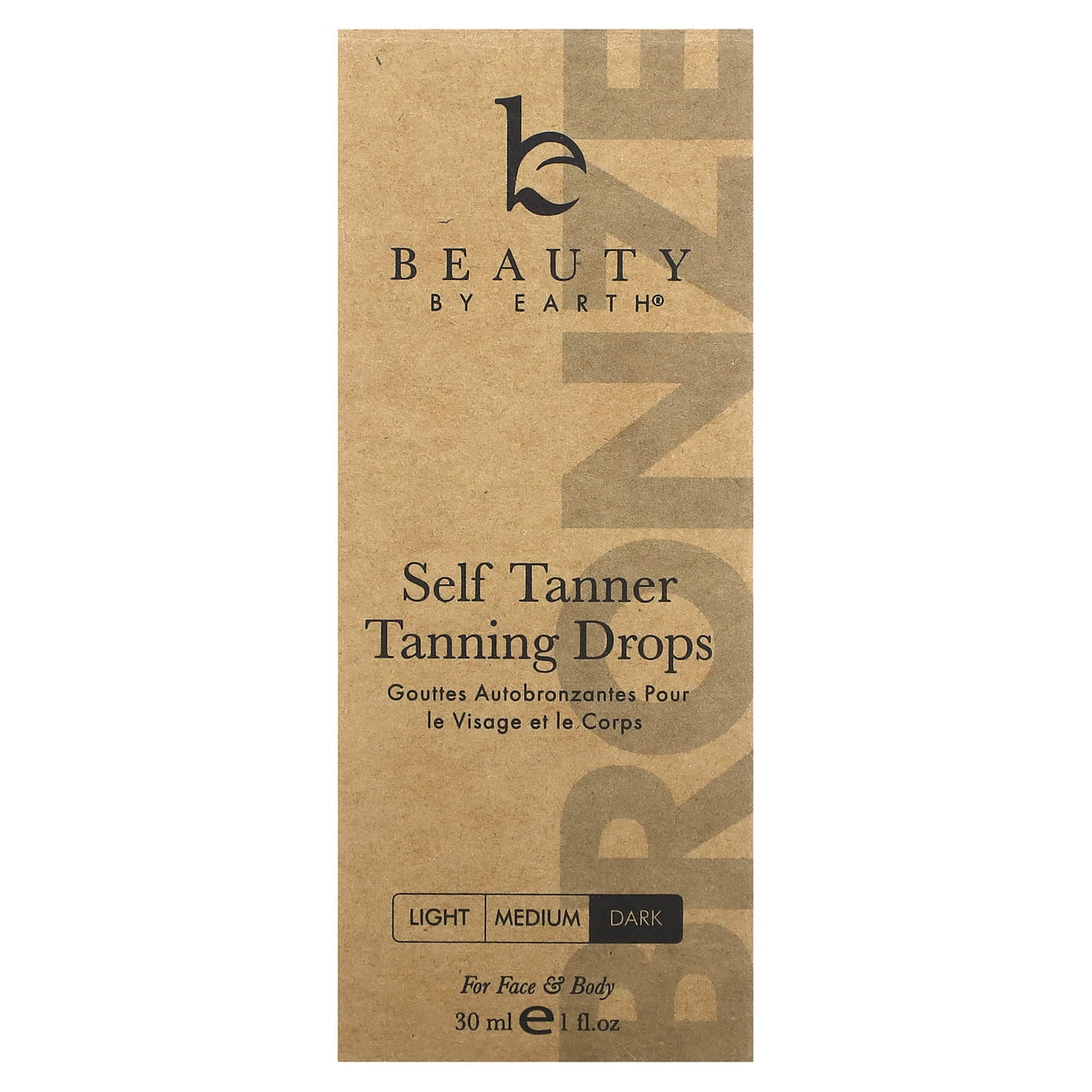 Natural Self Tanner Drops - Dark Tanning for Face & Body | Beauty By Earth - Image 2
