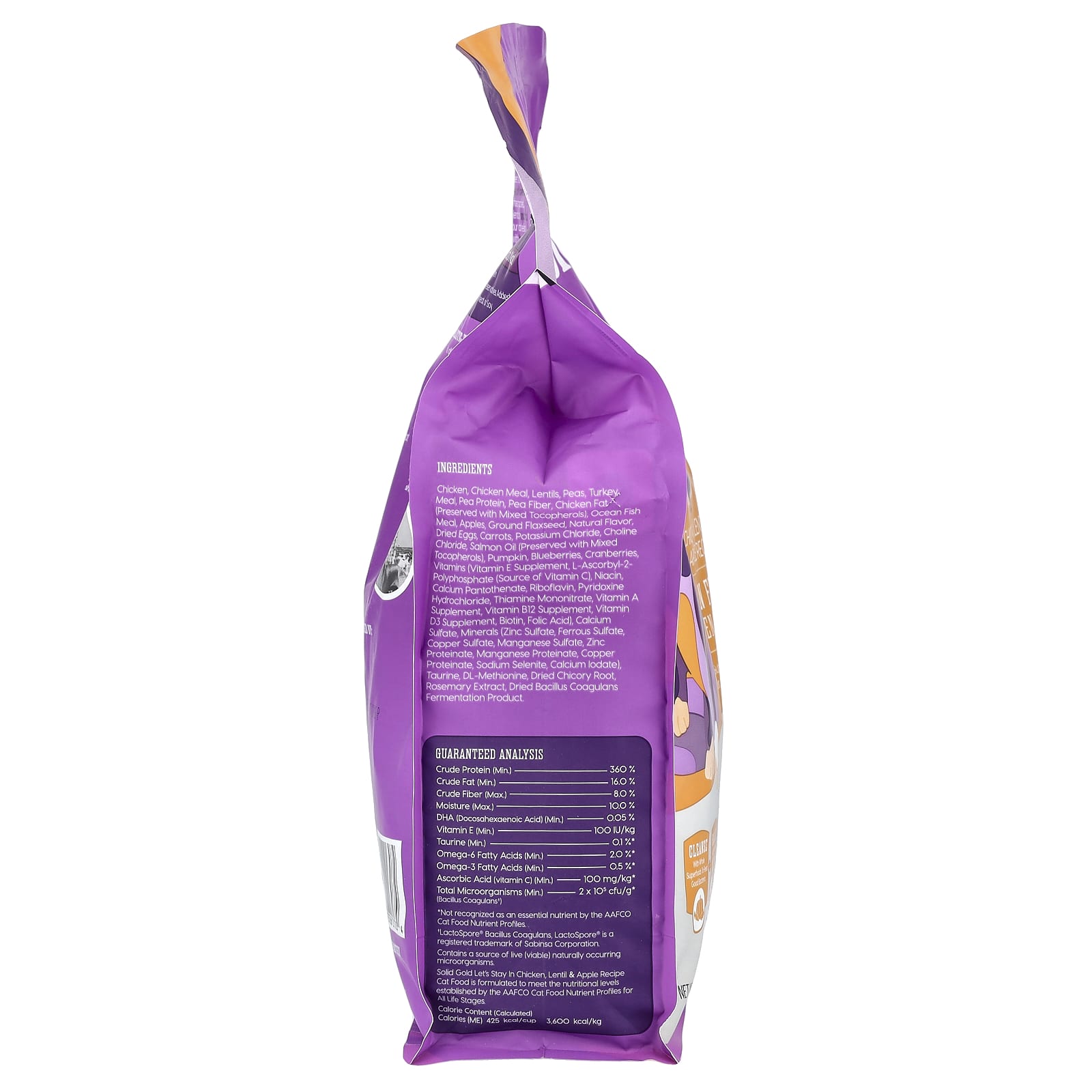 Solid Gold, Let's Stay In™, For Adult Indoor Cats, Chicken Lentil & Apple Recipe, 3 lbs (1.36 kg) - Image 2