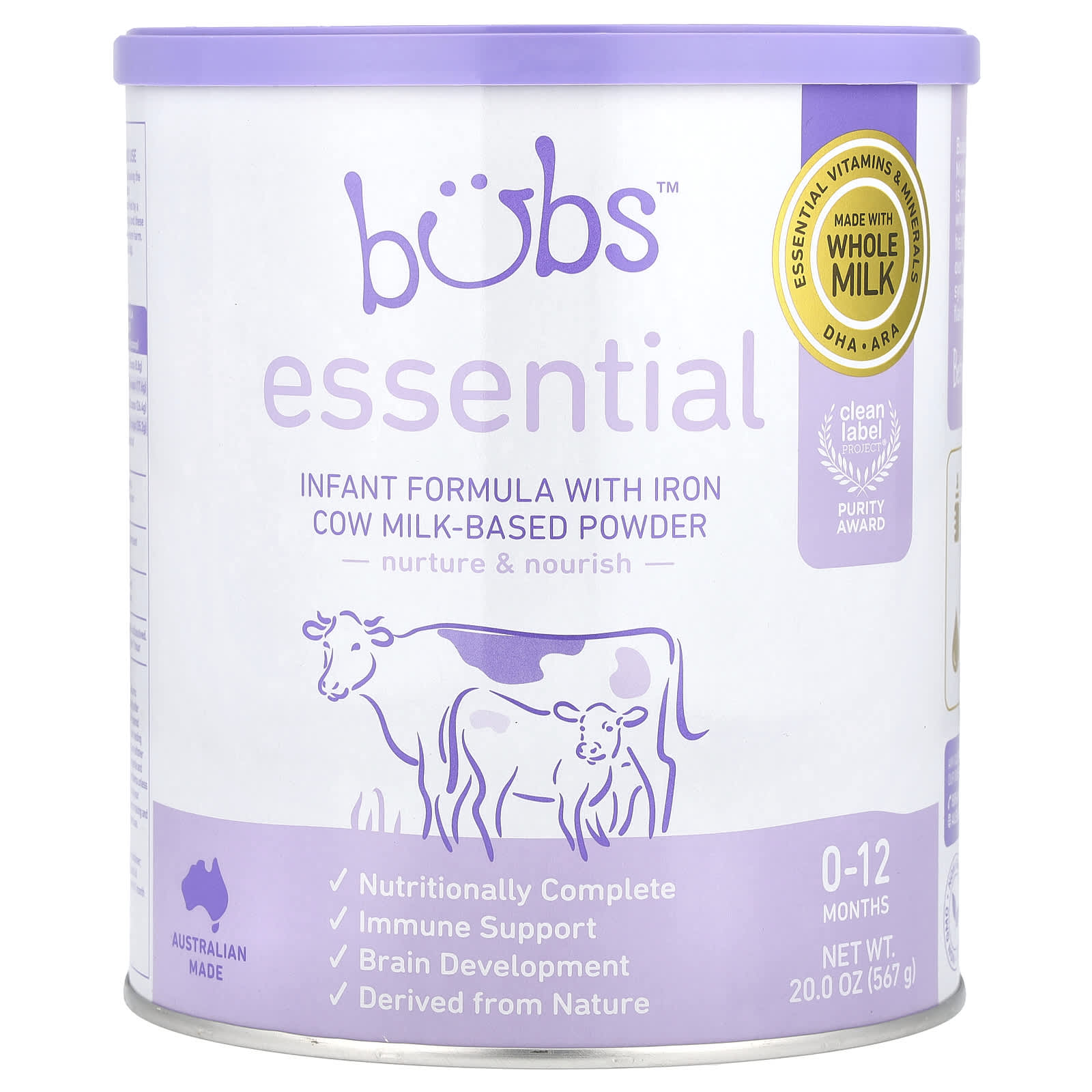 Aussie Bubs Cow Milk-Based Infant Formula - 0-12 Months, 20 oz - Image 1