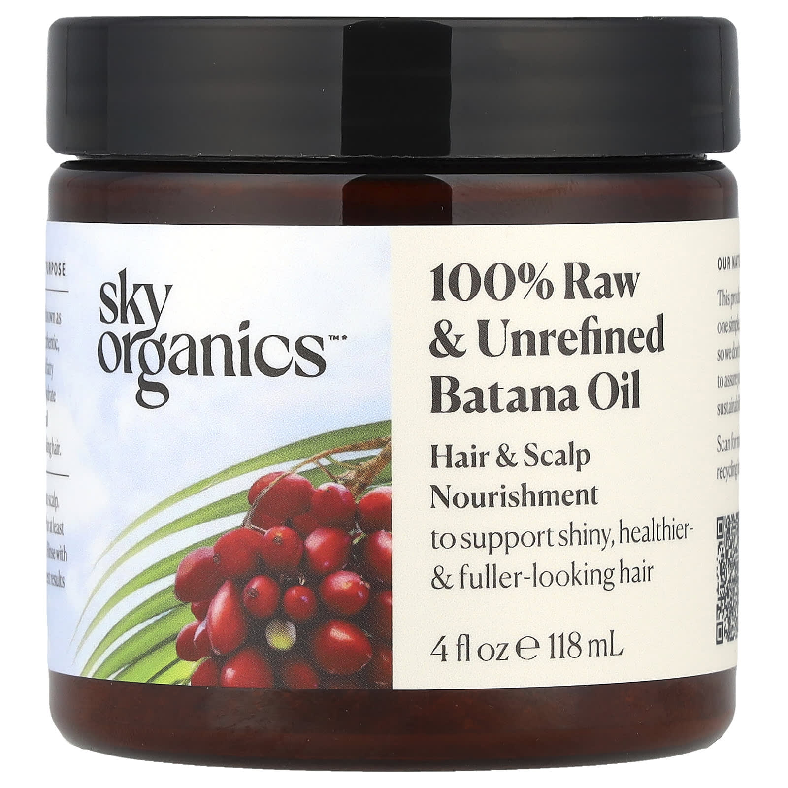 Sky Organics, 100% Raw & Unrefined Batana Oil, Hair & Scalp Nourishment, 4 fl oz (118 ml) - Image 1