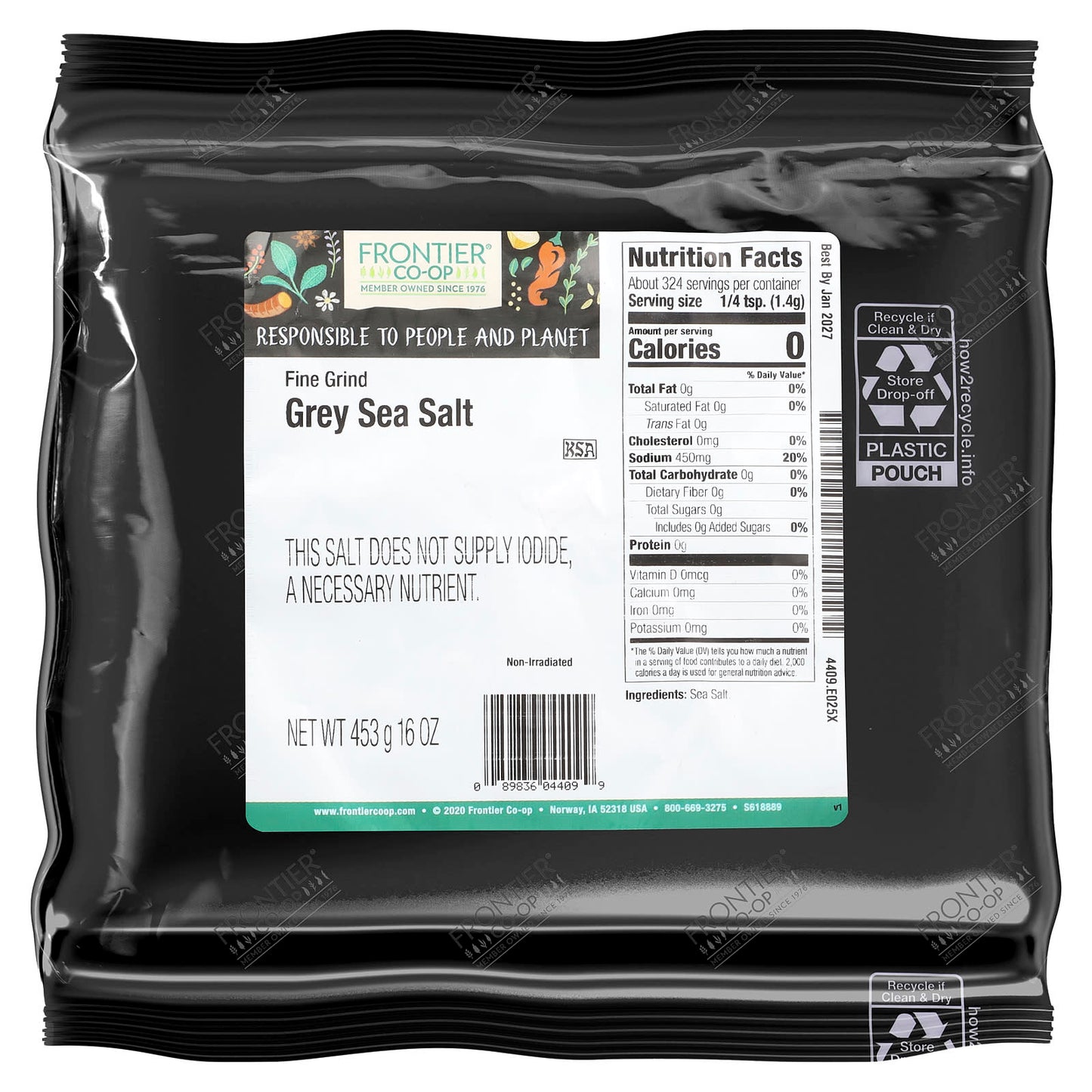 Fine Grind Grey Sea Salt by Frontier Co-op, 16 oz | Unrefined & Mineral-Rich - Image 2