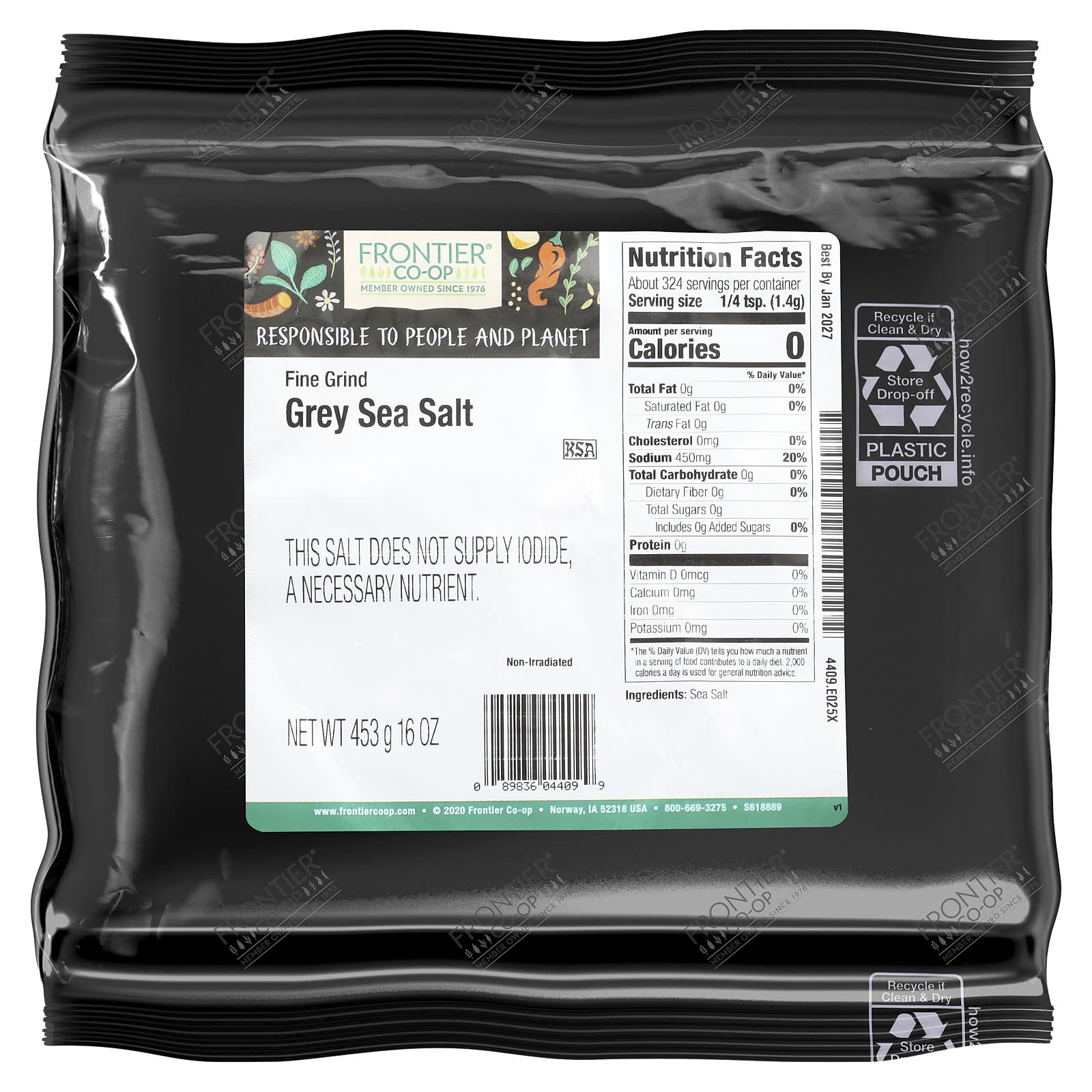 Fine Grind Grey Sea Salt by Frontier Co-op, 16 oz | Unrefined & Mineral-Rich - Image 2