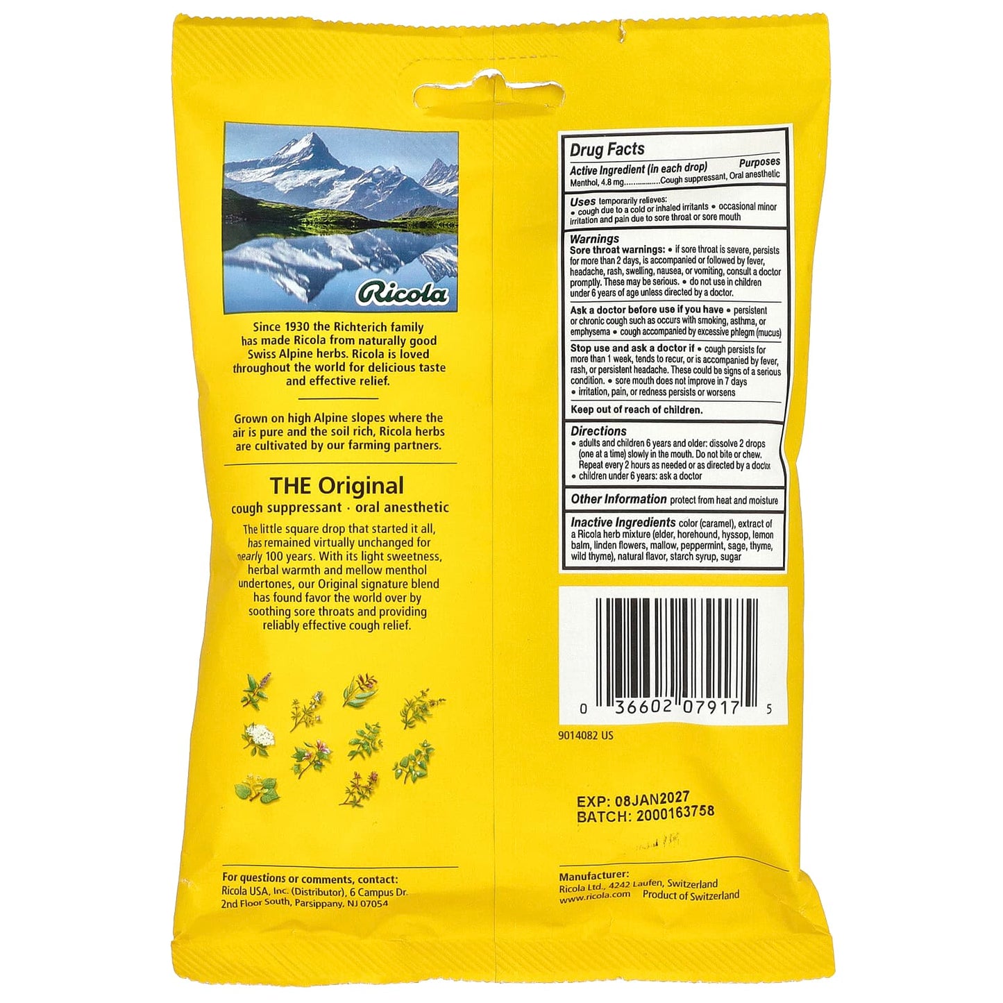 Ricola, Original Herb Cough Drops, 21 Wrapped Drops - Image 2