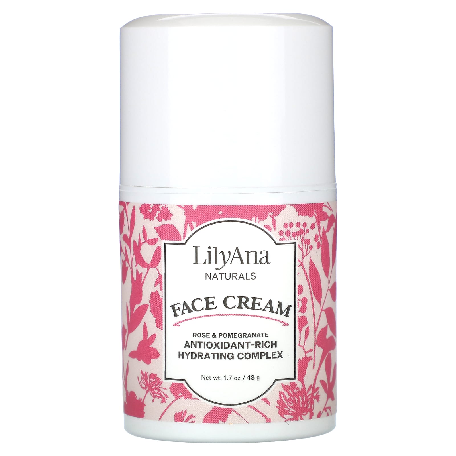 Lilyana Naturals, Face Cream, Rose & Pomegranate , 1.7 oz (48 g) - Image 1